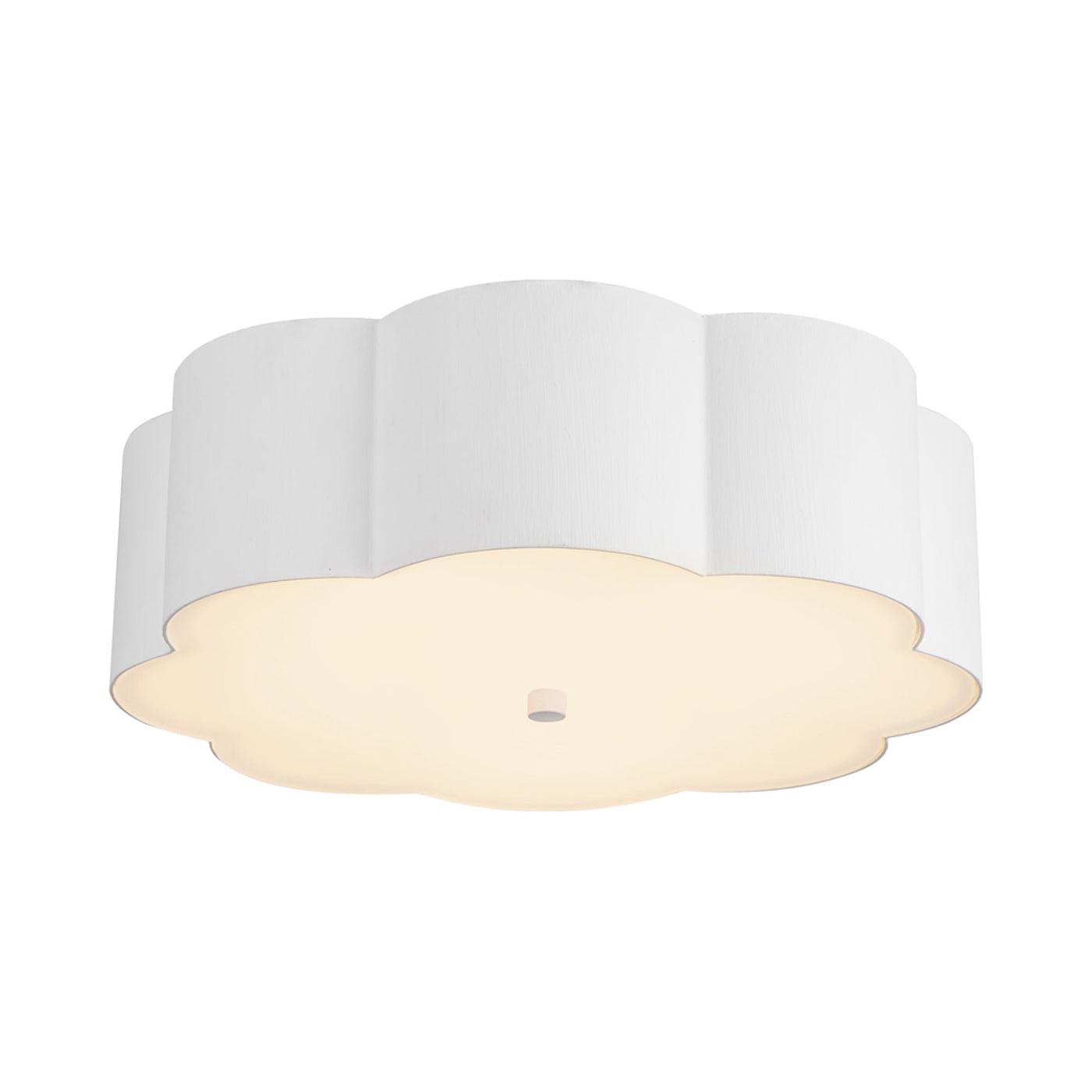 Elegant White and Gild Crystal LED Indoor/Outdoor Flush Mount