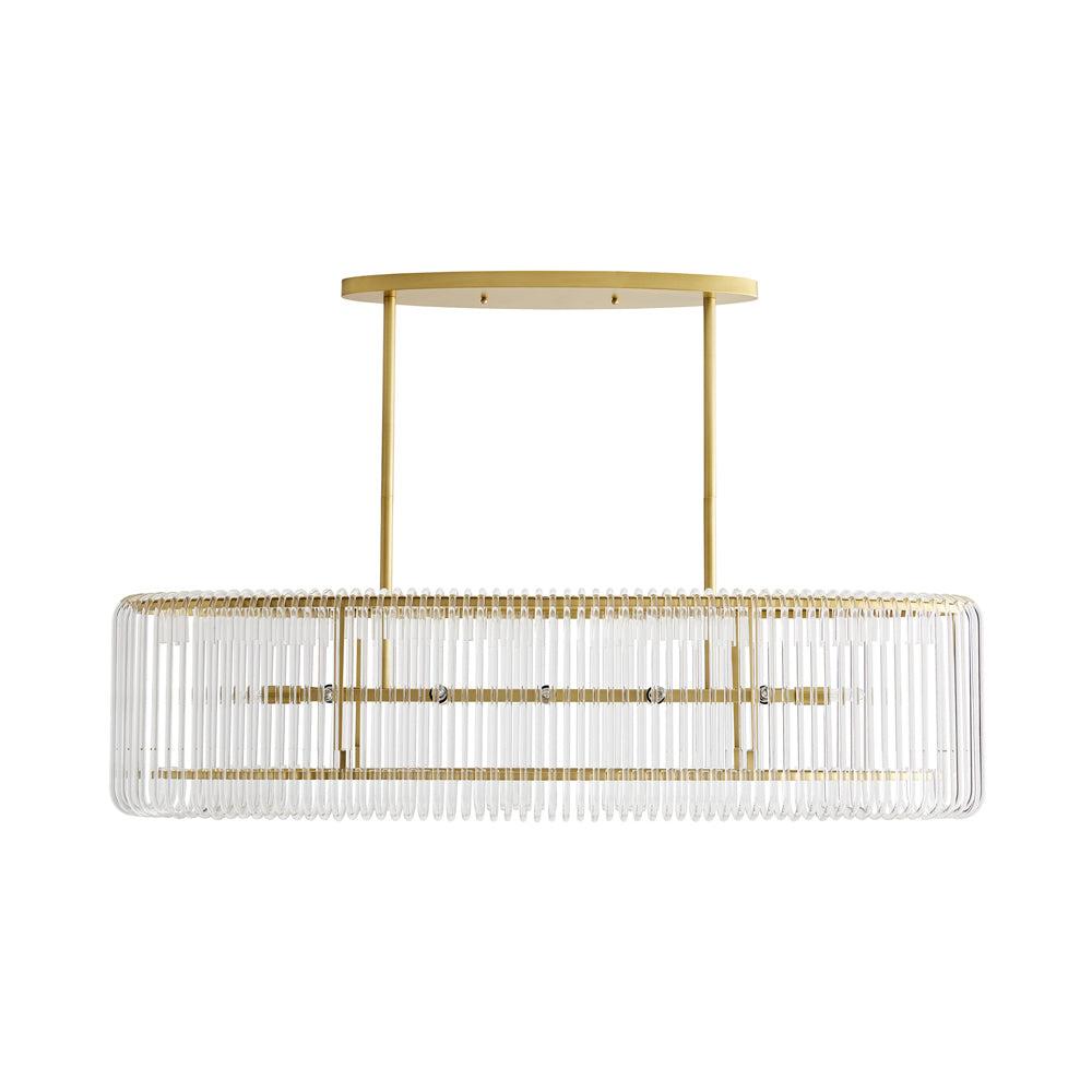 Chandler 12-Light Brown Nickel and Glass Pendant