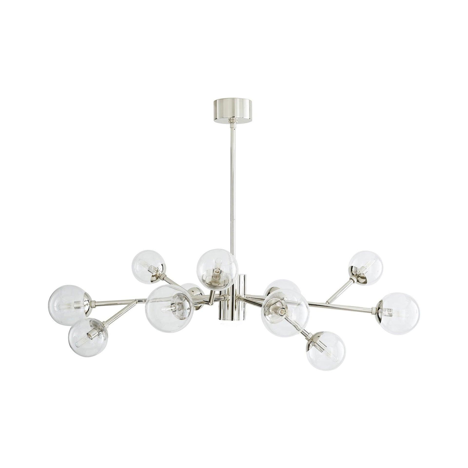 Mini Sputnik 12-Light Chandelier in Polished Nickel with Clear Glass
