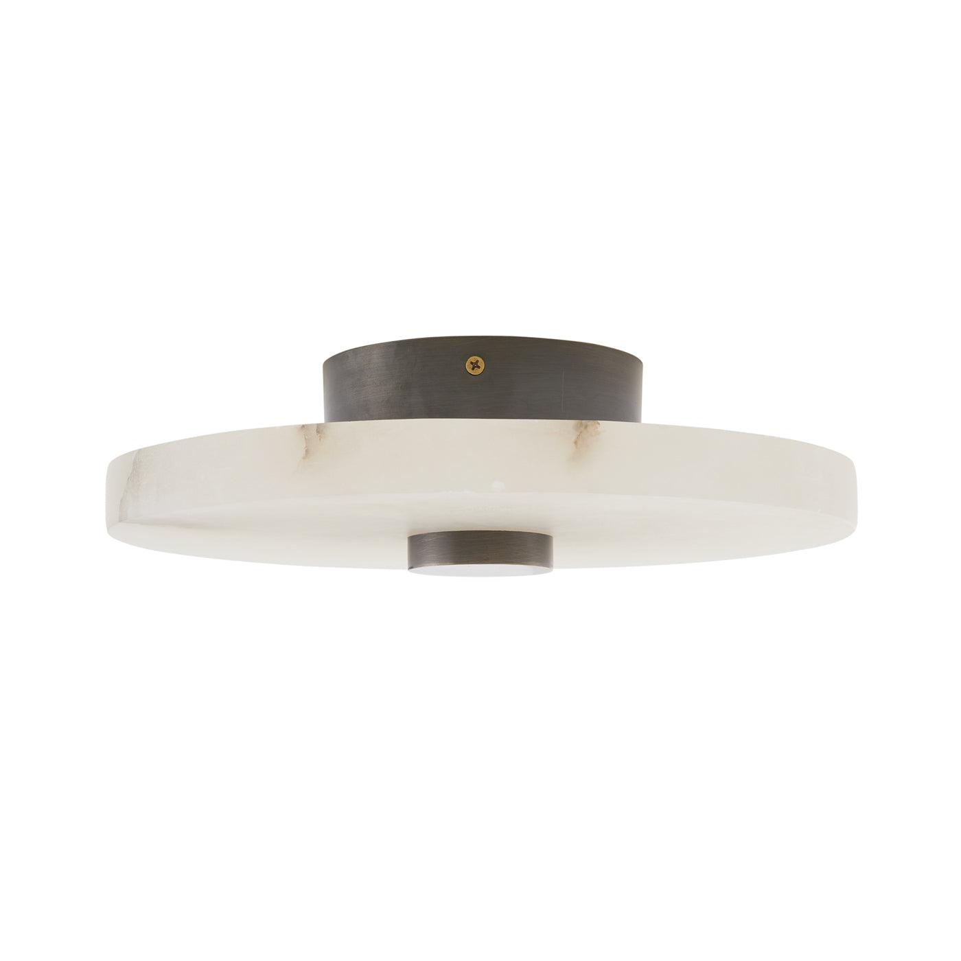Moers Mid-Century White Ricestone 12" LED Flush Mount
