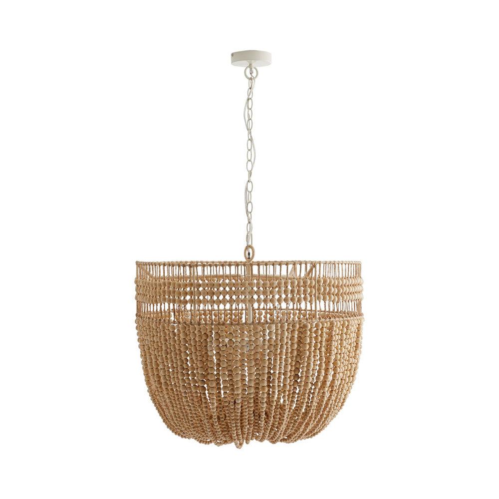 Nina 27.5" White Beaded Empire Silhouette Plug-in Chandelier