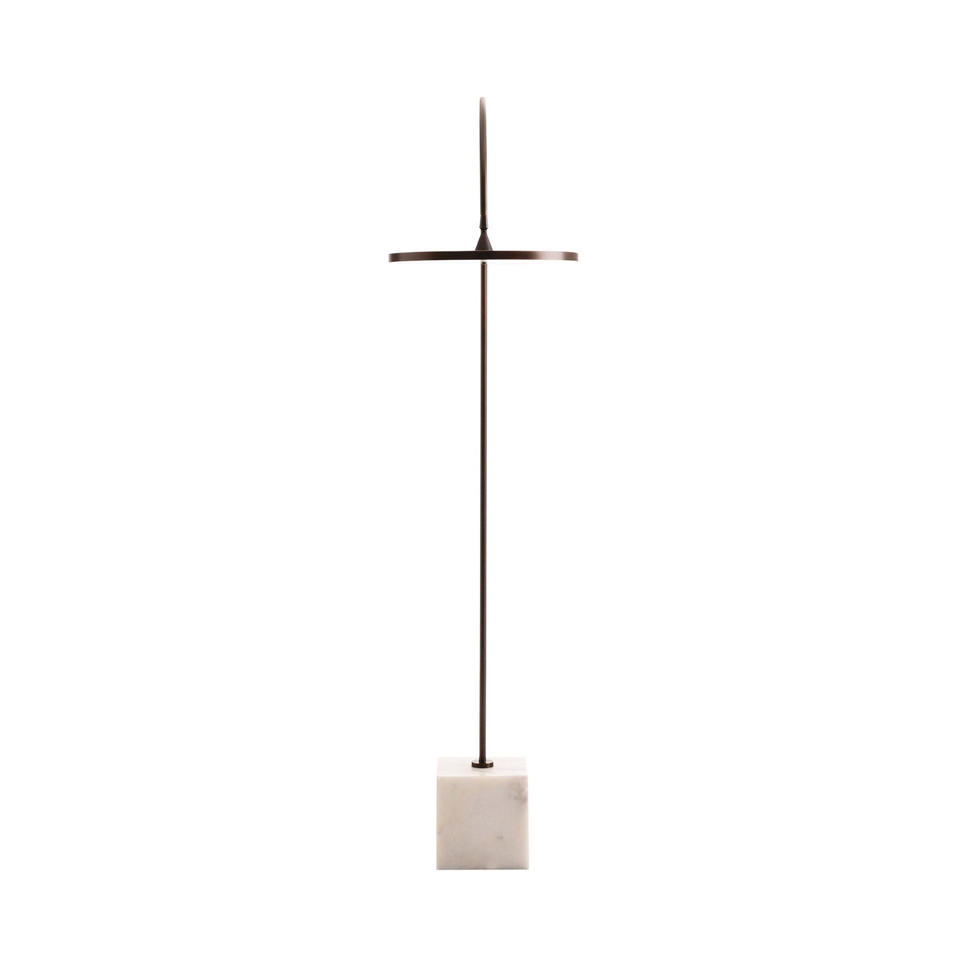 Bronze Adjustable Arc LED Floor Lamp with Marble Base