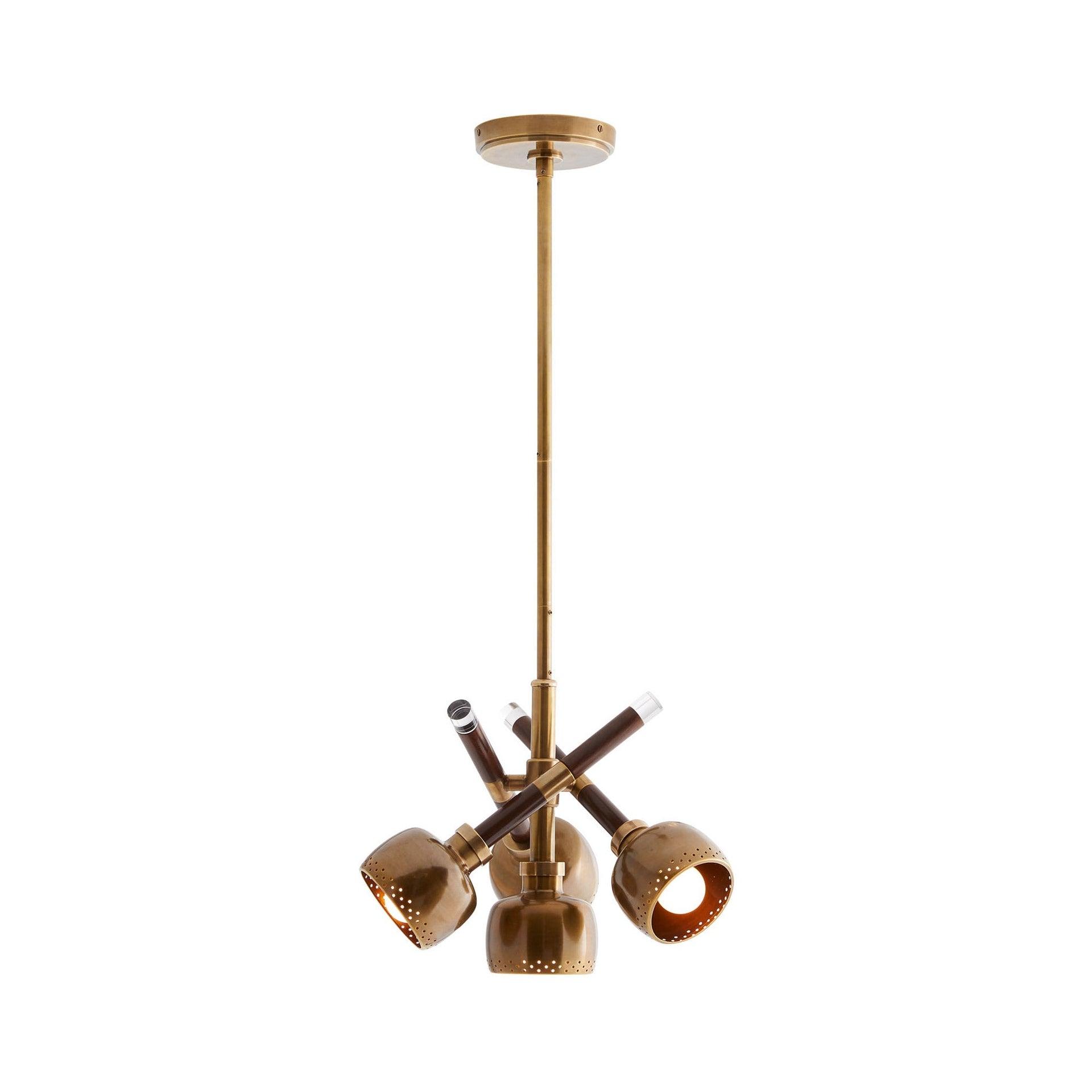 Pavo Vintage Brass and Clear Glass 16.5" Pendant Light