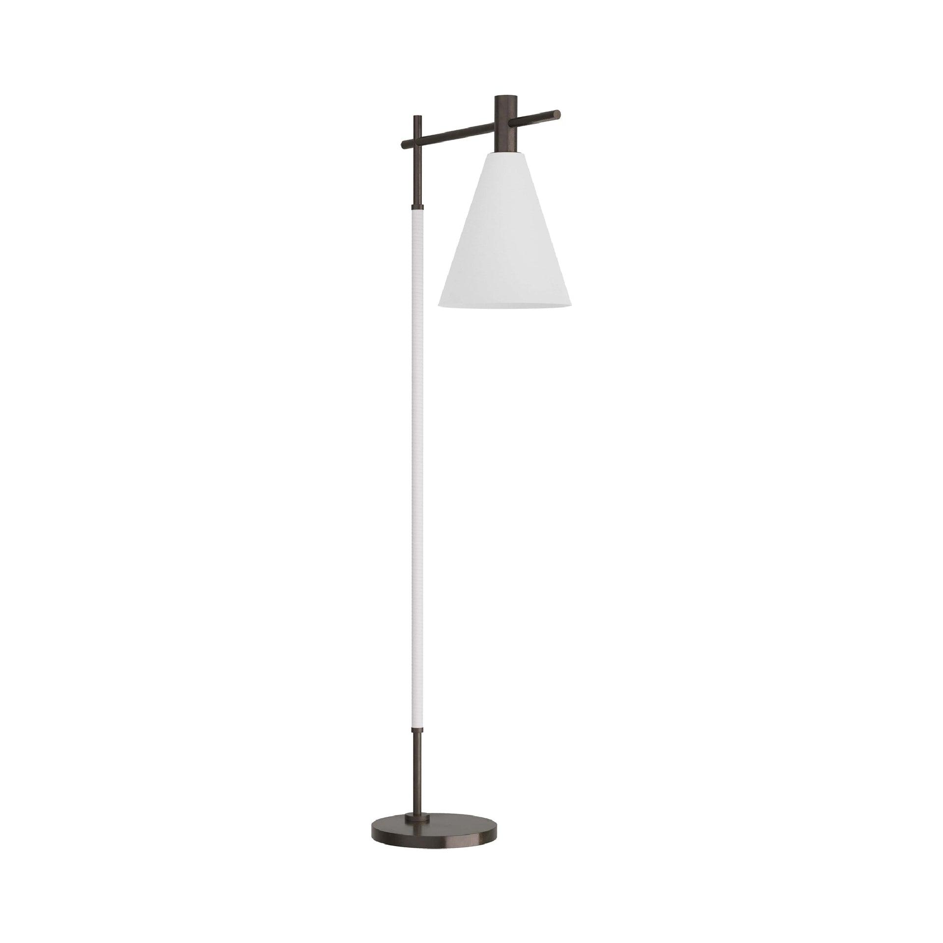 Adjustable Bronze Floor Lamp with Opal Glass Shade