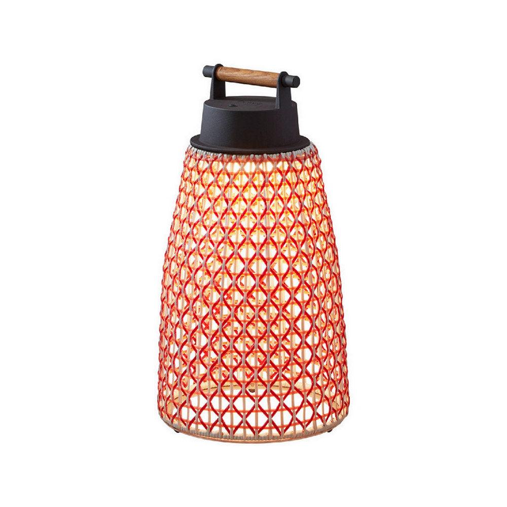 Graphite Brown and Red Cordless Adjustable Outdoor LED Table Lamp