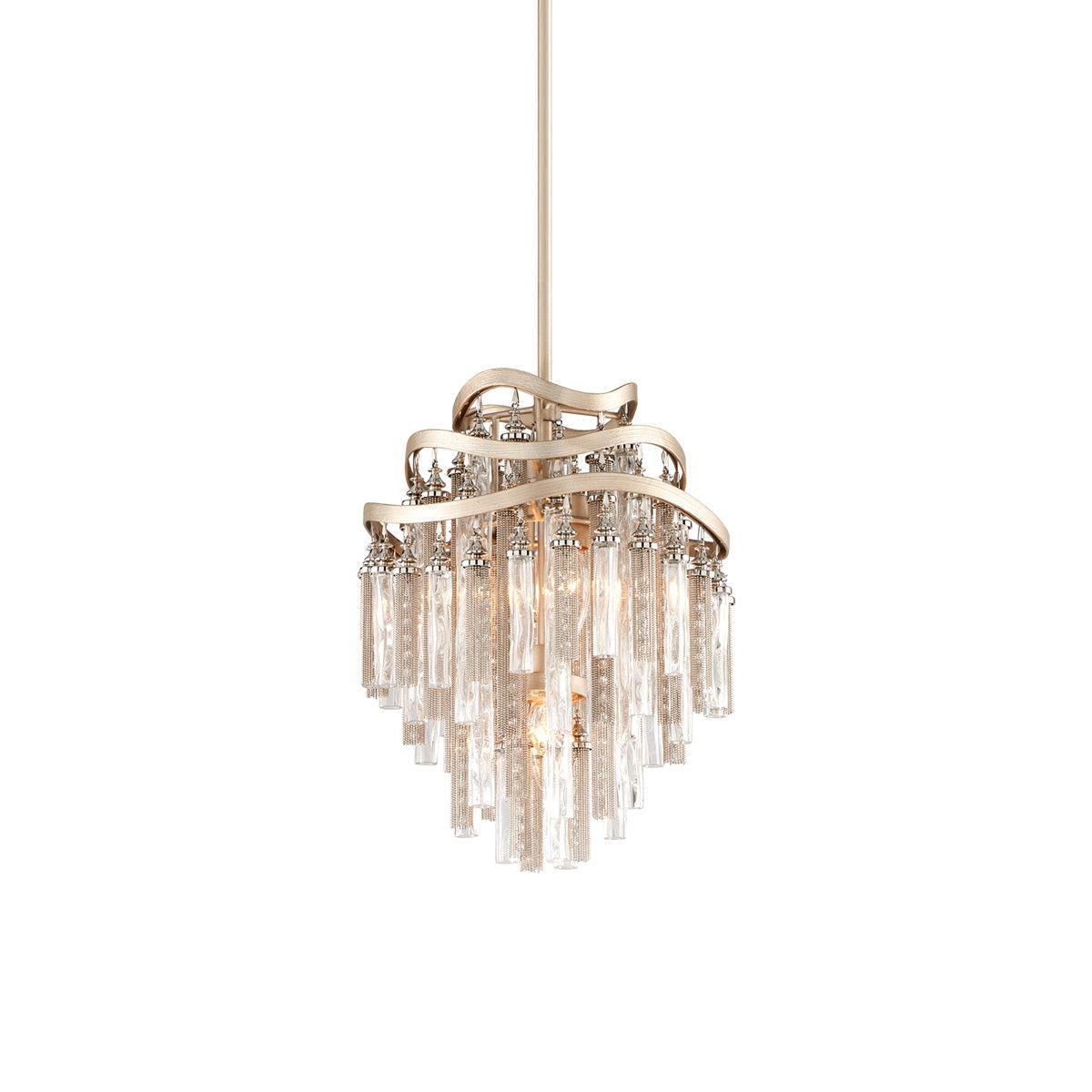 Elegant Chimera 7-Light Pendant in Tranquility Silver with Clear Glass