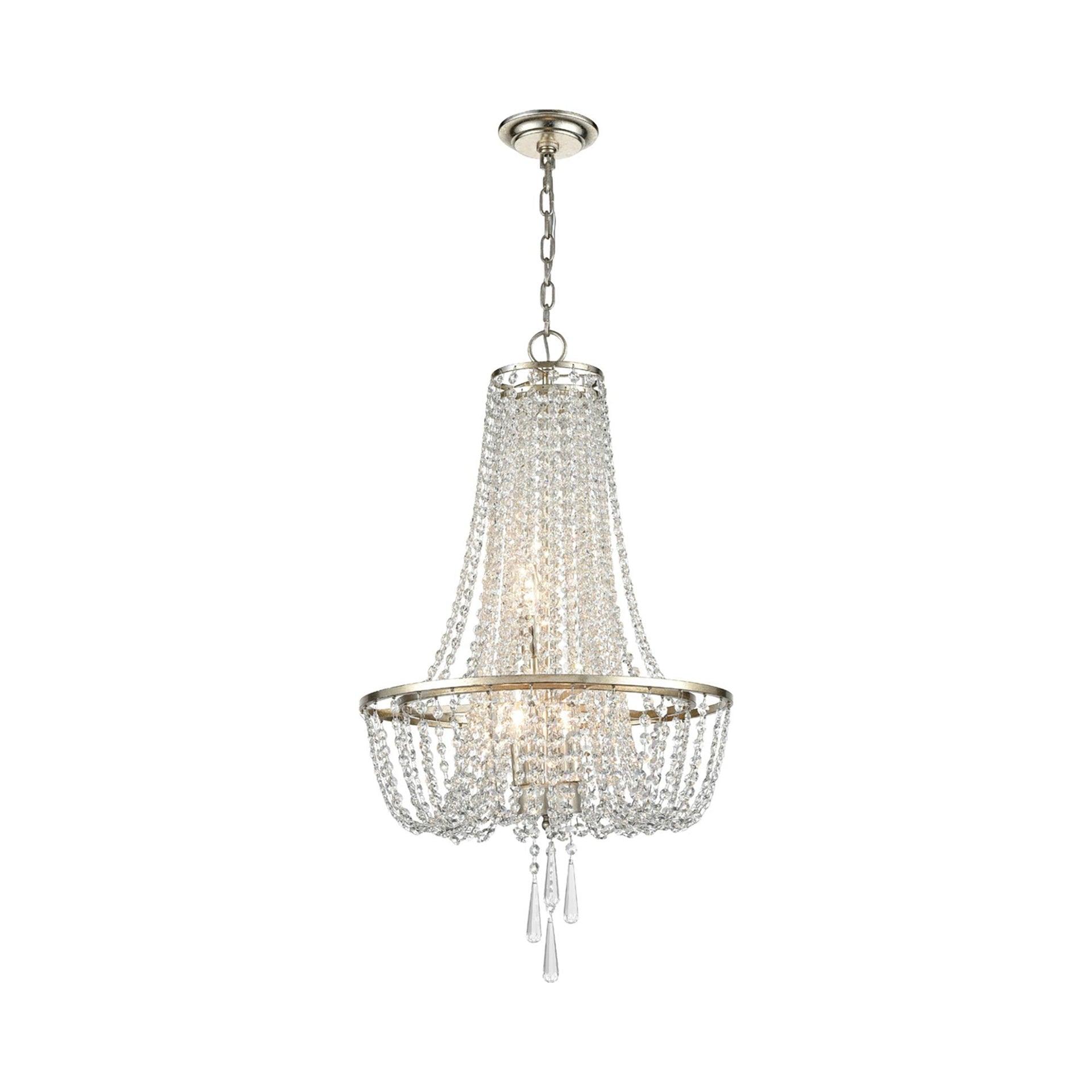 Crystorama Lighting Arcadia 4 - Light Chandelier in  Antique Silver