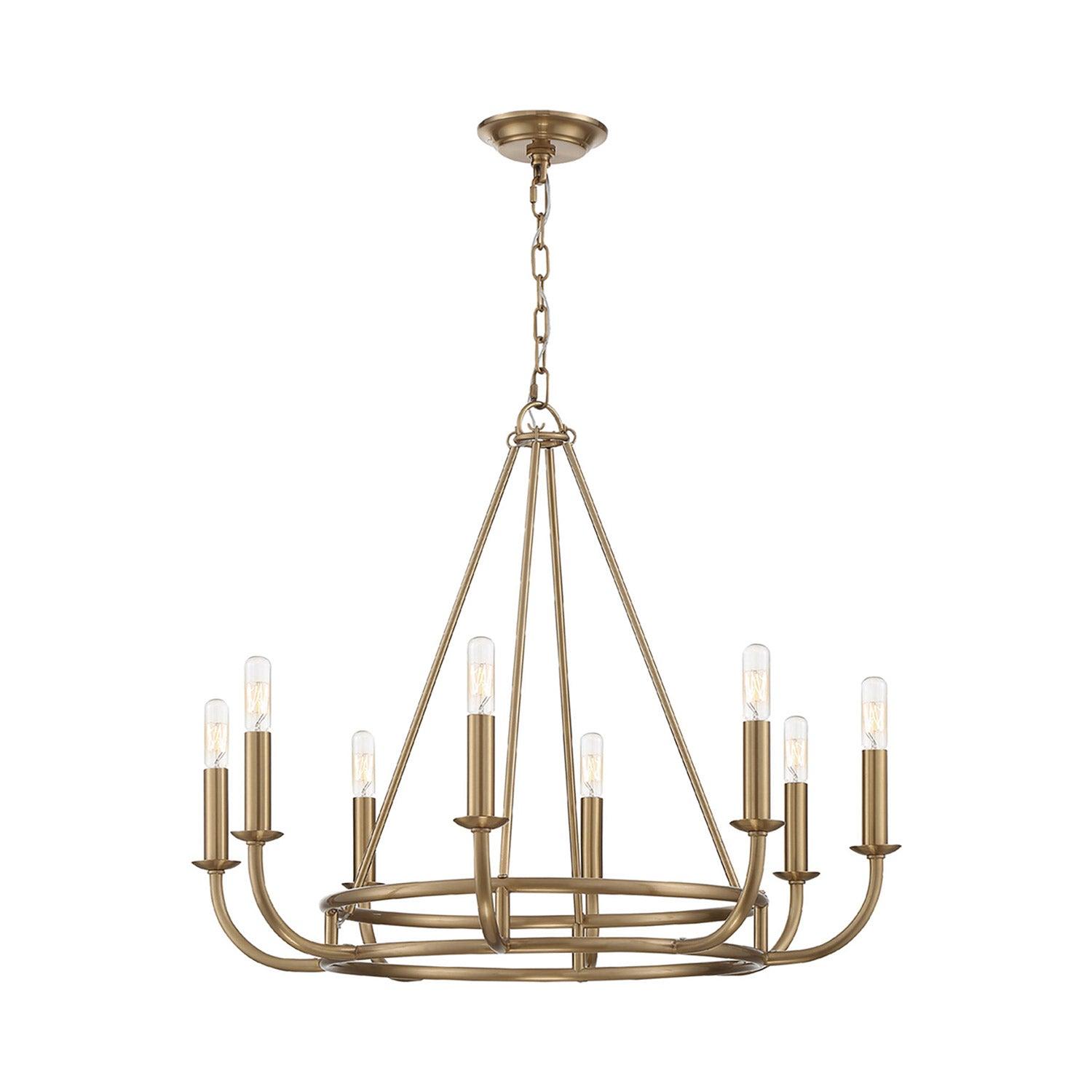 8 Light Chandelier-Aged Brass Finish    -Traditional Installation Crystorama Lighting Bai-A2108-Ag