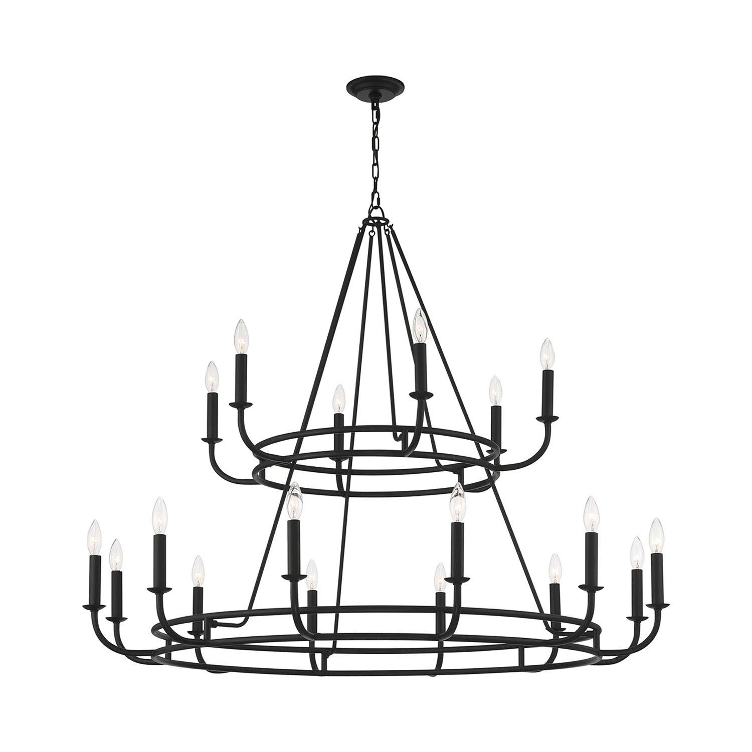 Crystorama Lighting Bailey 18 - Light Chandelier in  Matte Black