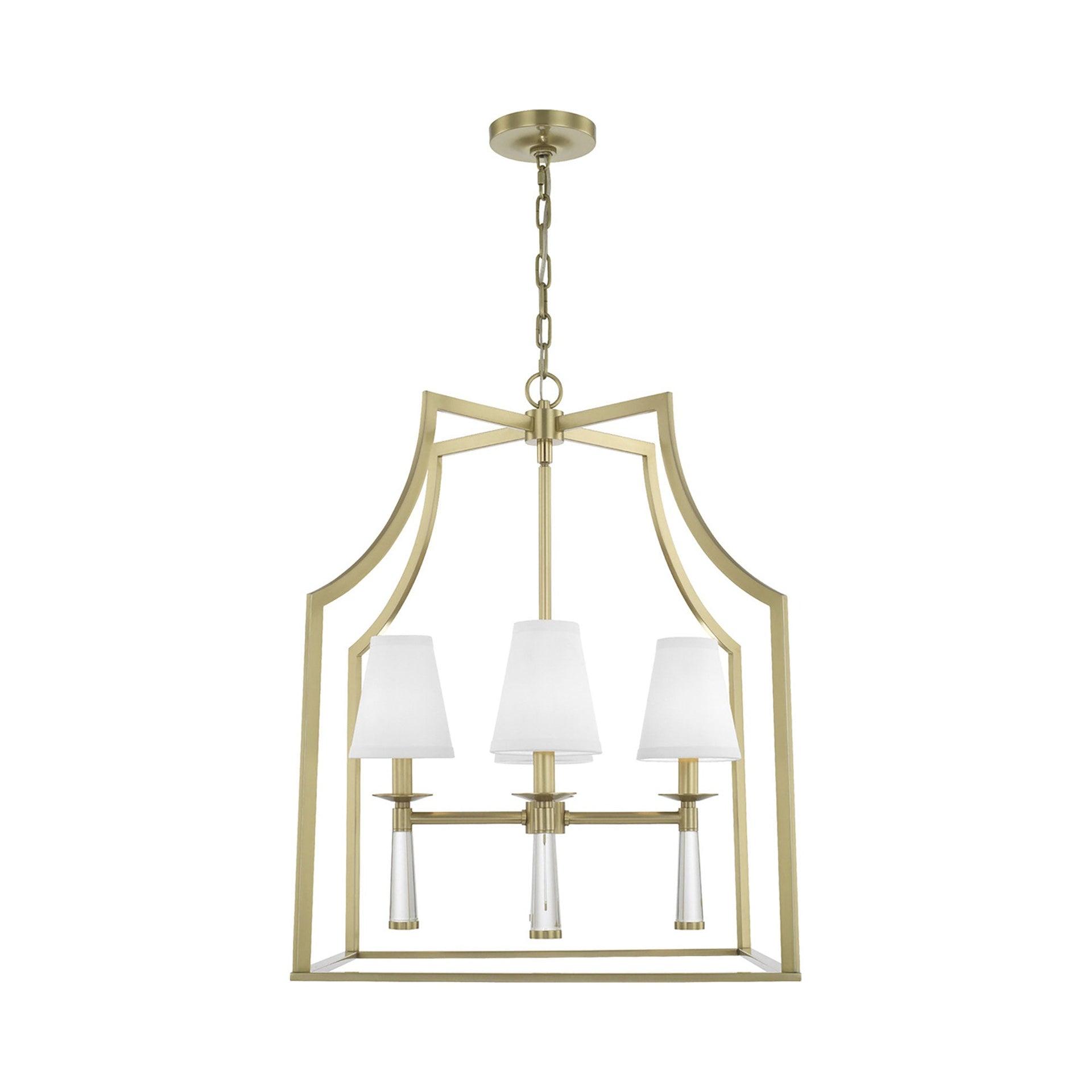 Four Light Chandelier In Minimalist Style 22 Inches Wide By 30 Inches High-Aged Brass Finish    -Traditional Installation Crystorama Lighting 8864-Ag