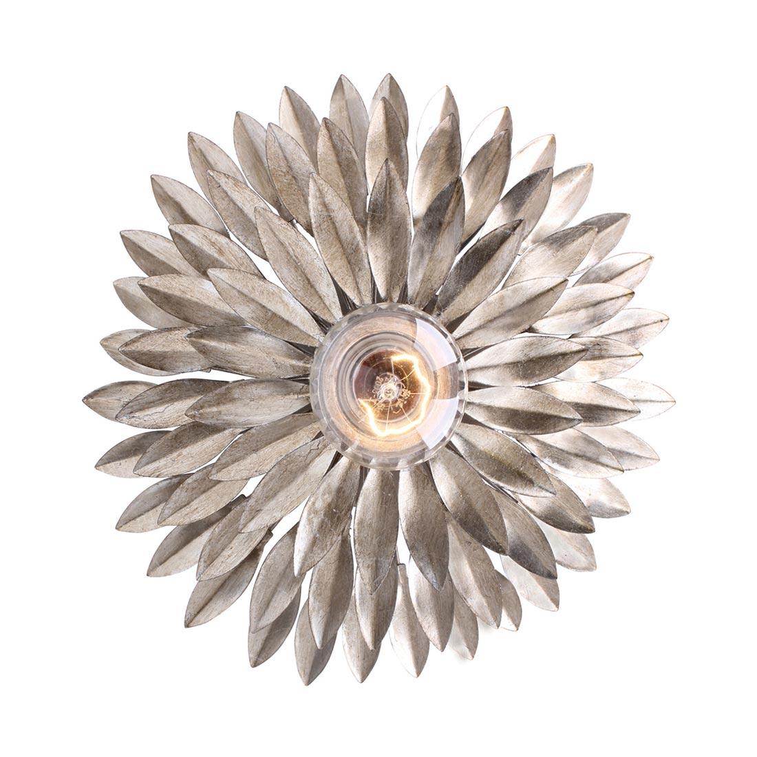 Crystorama Lighting Broche 1 - Light Flush Mount in  Antique Silver