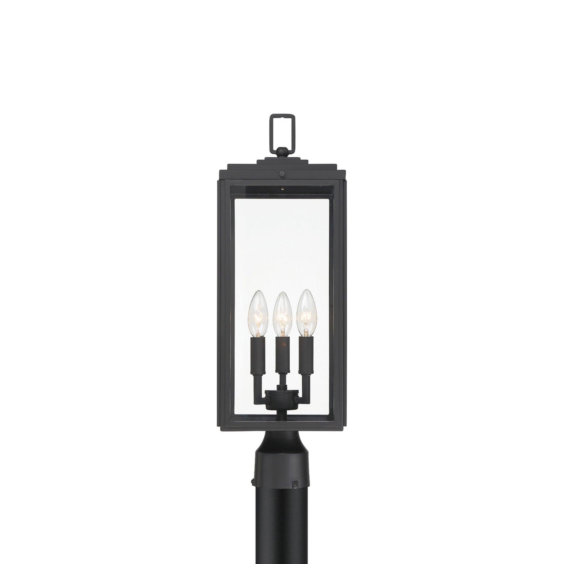 Crystorama Lighting Byron 3 - Light Post Light in  Matte Black