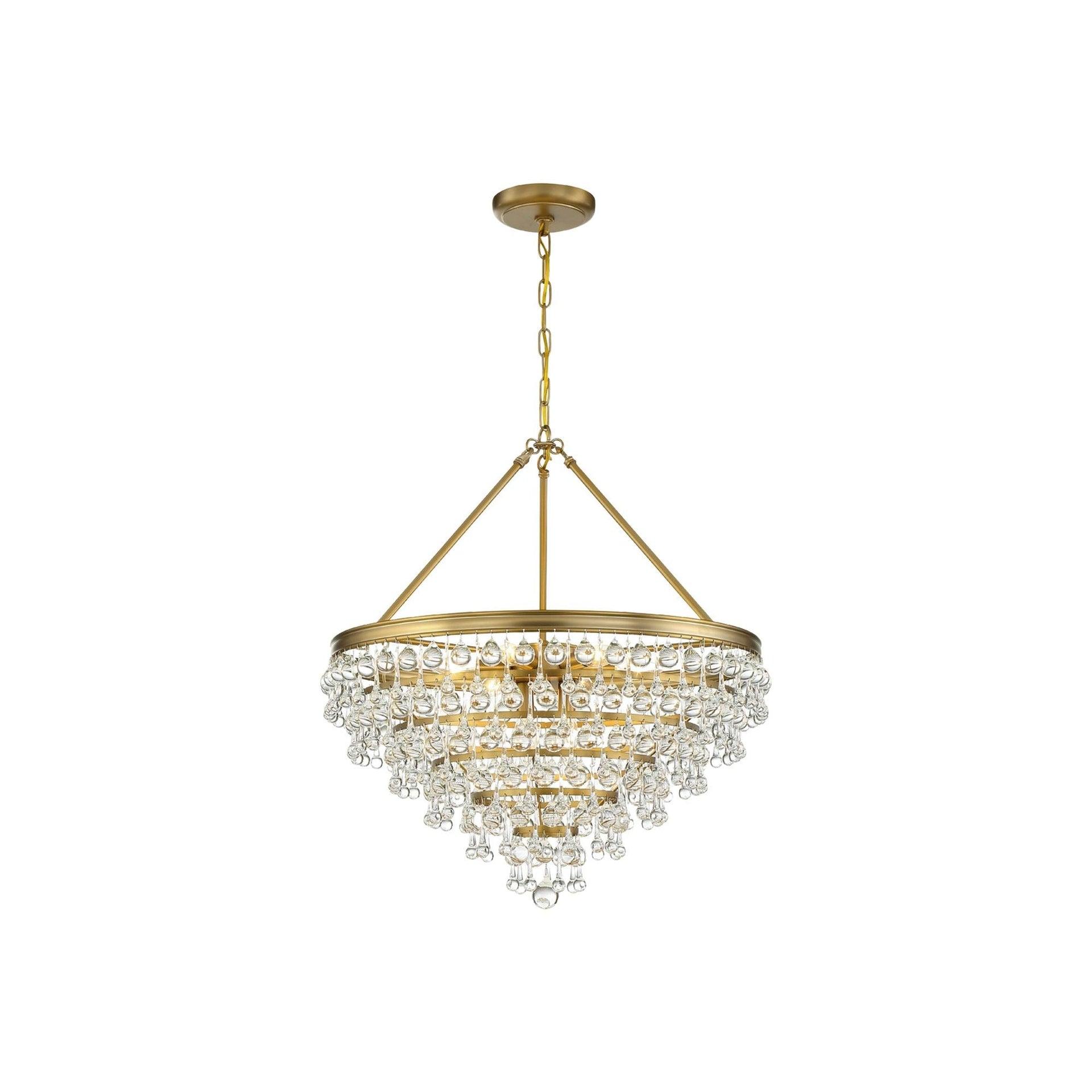 Vibrant Gold Crystal Elegance 8-Light Chandelier