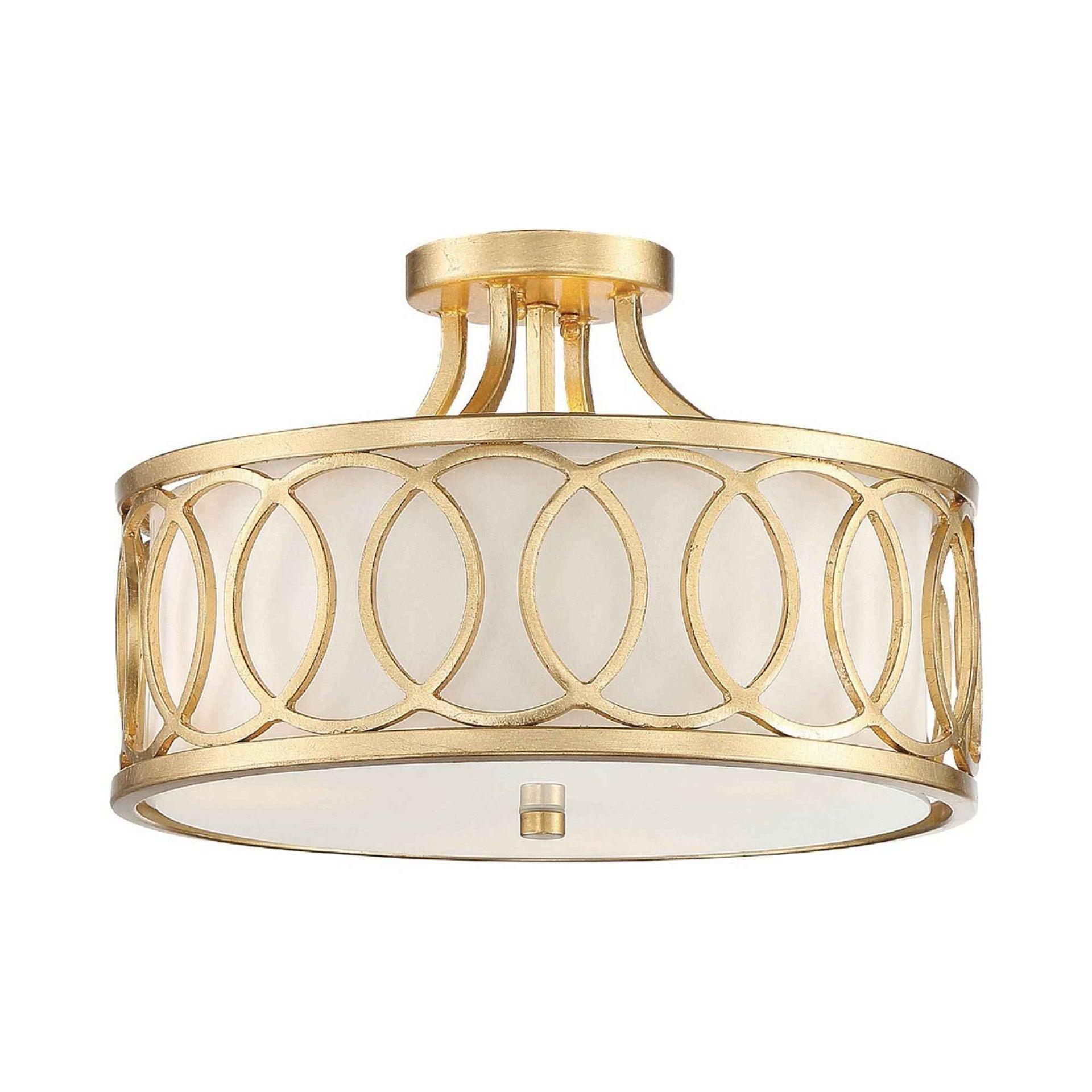 Crystorama Lighting Graham 3 - Light Semi-Flush Mount in  Antique Gold