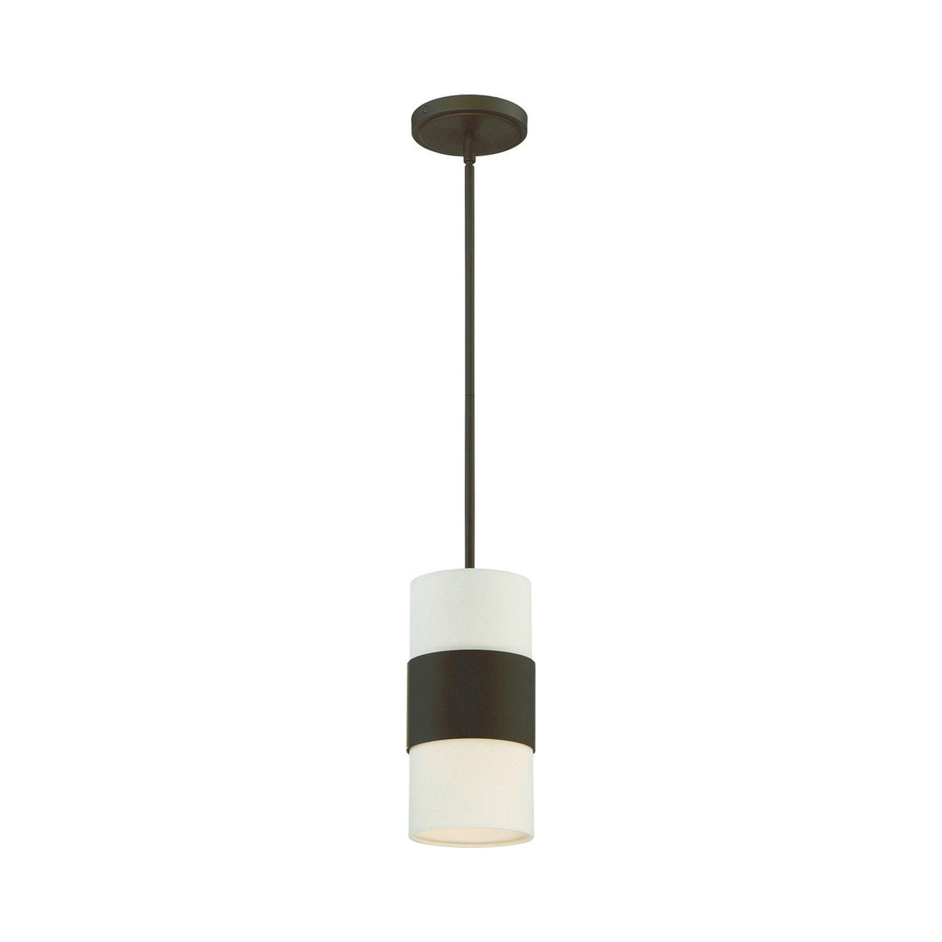 Grayson Dark Bronze Mini Pendant with Silk Shade