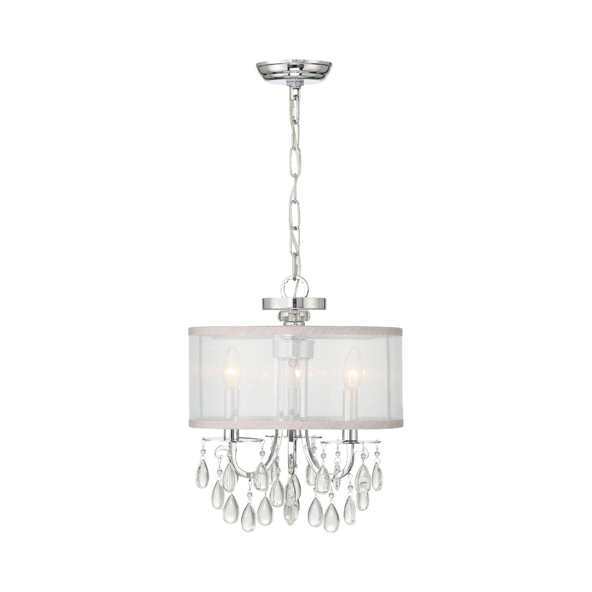Three Light Chandelier In Minimalist Style 14 Inches Wide By 17 Inches High-Polished Chrome Finish    -Traditional Installation Crystorama Lighting