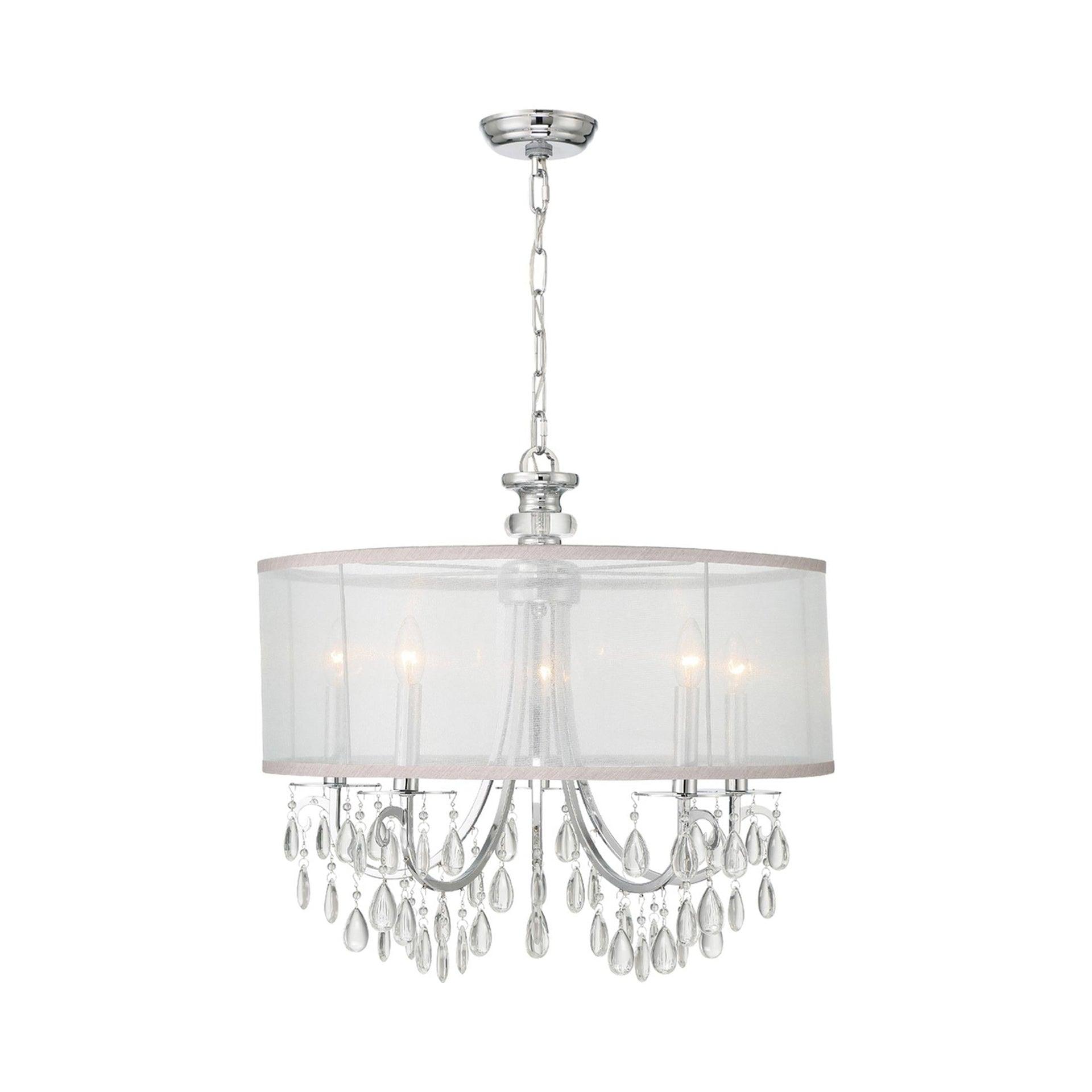 Five Light Chandelier In Minimalist Style 24 Inches Wide By 23 Inches High-Polished Chrome Finish    -Traditional Installation Crystorama Lighting