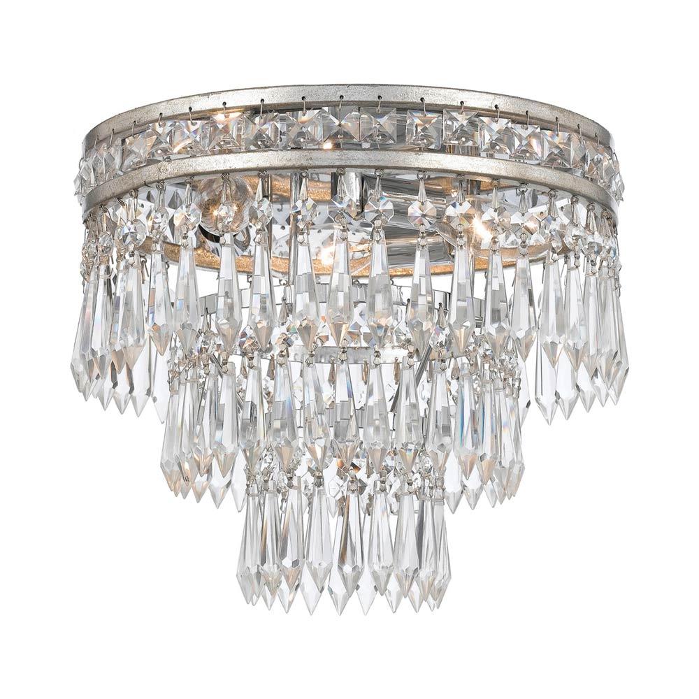 Crystorama Lighting Mercer 3 - Light Flush Mount in  Olde Silver