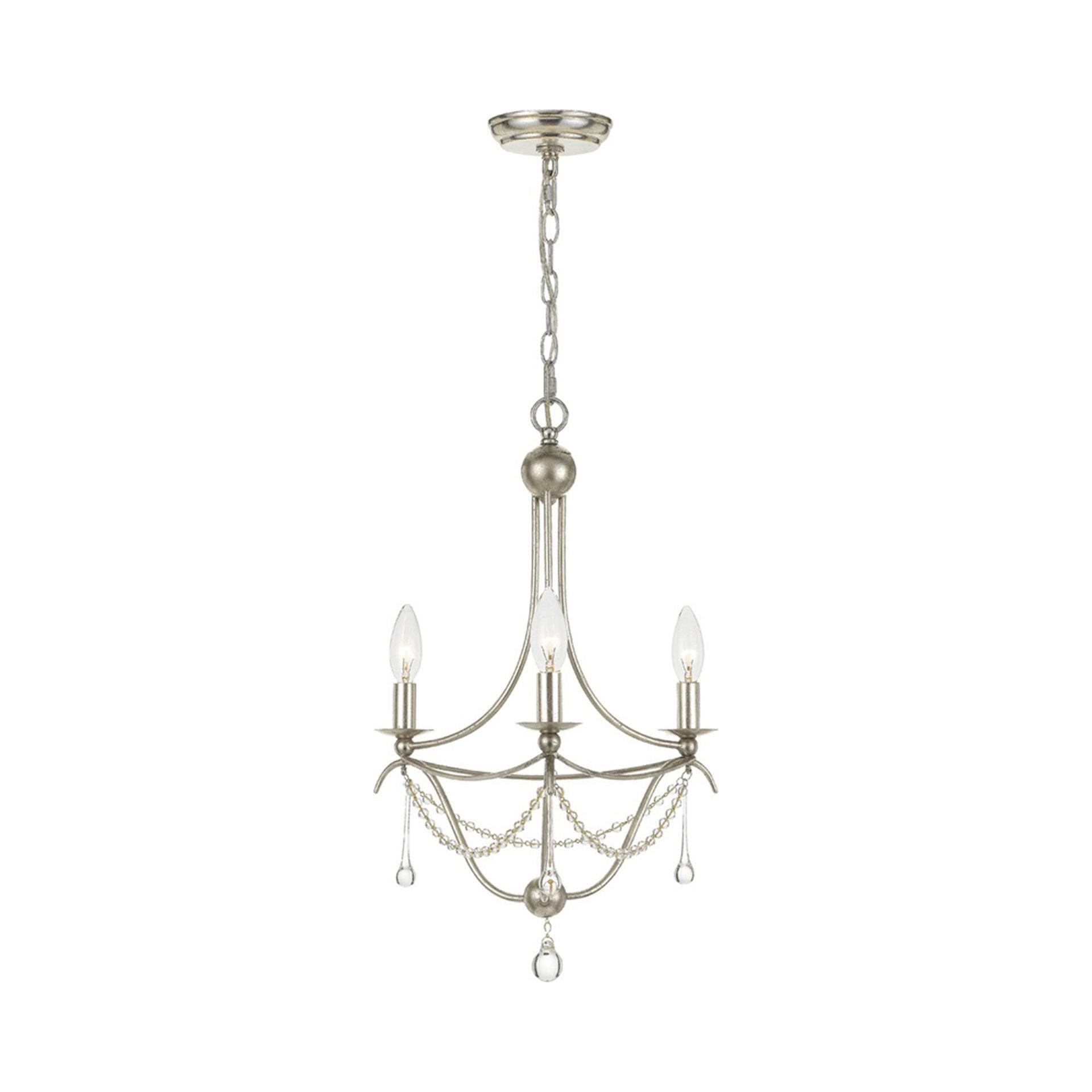 Crystorama Lighting Metro 3 - Light Chandelier in  Antique Silver