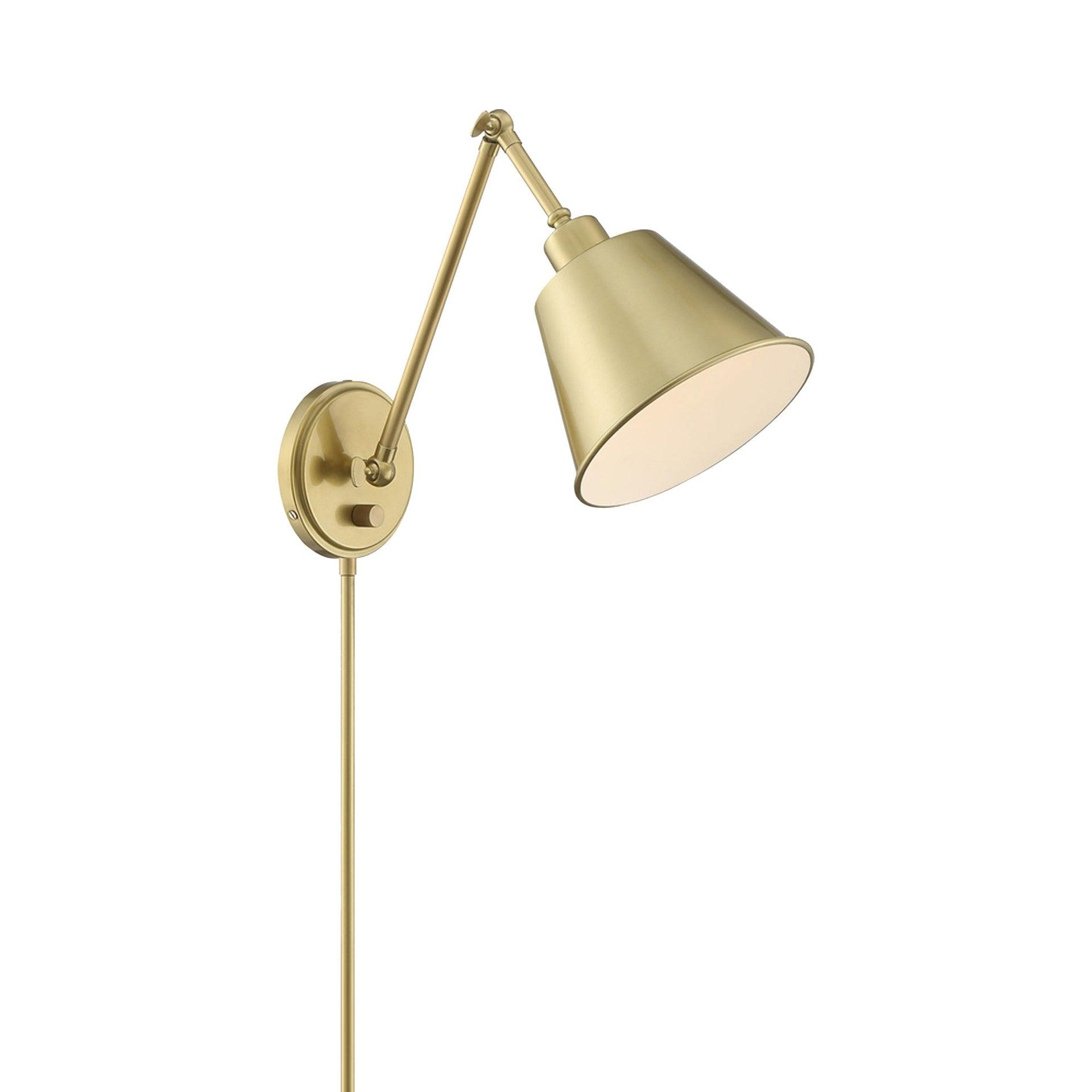 Crystorama Lighting Mitchell 1 - Light Swing Arm Lamp in  Aged Brass
