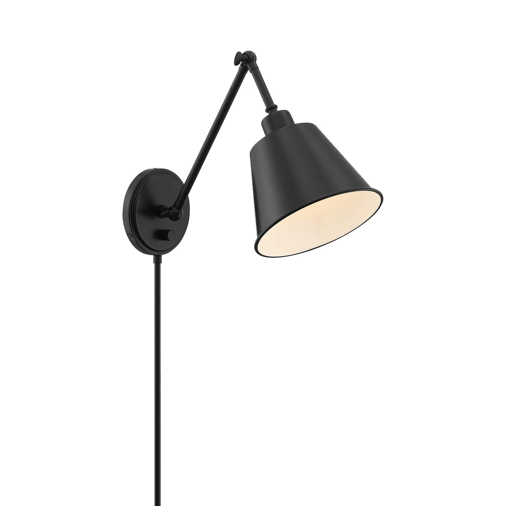 Crystorama Lighting Mitchell 1 - Light Swing Arm Lamp in  Matte Black