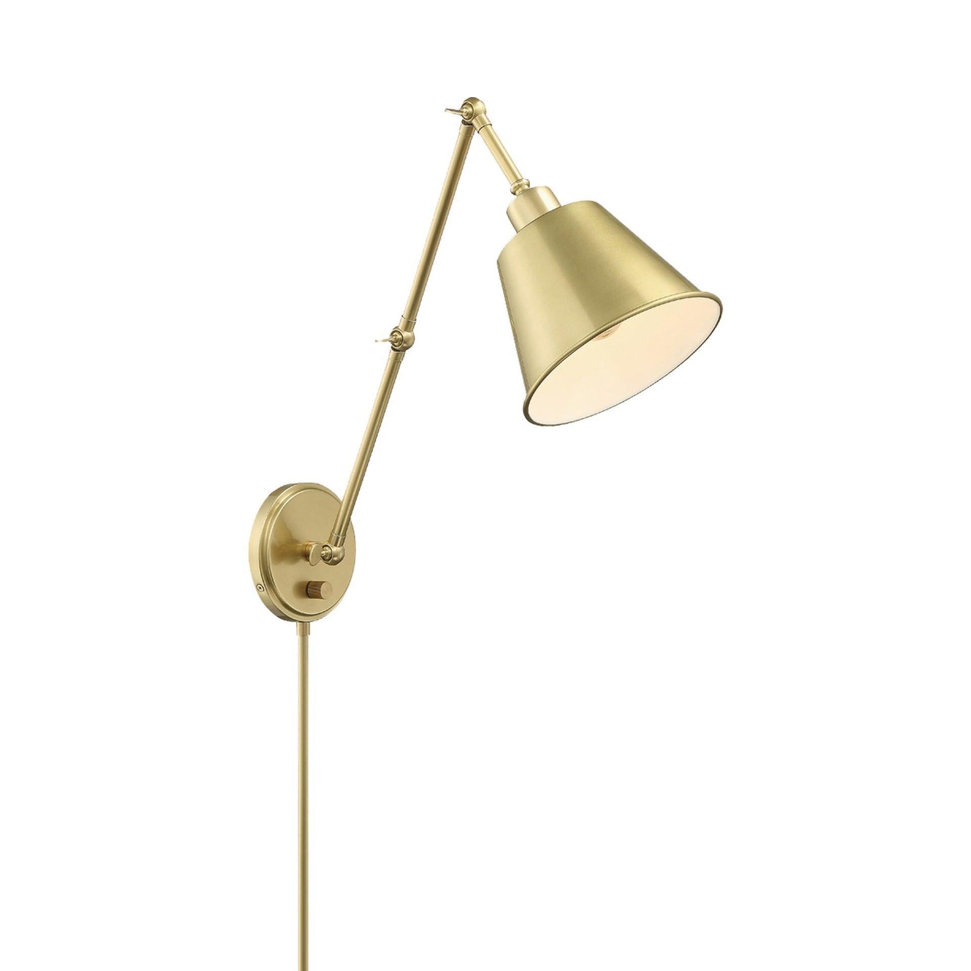 Crystorama Lighting Mitchell 1 - Light Swing Arm Lamp in  Aged Brass