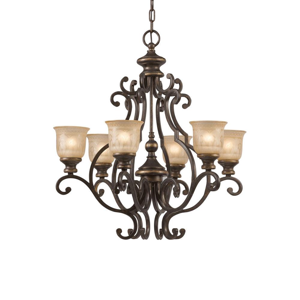 7416-BU-Crystorama Lighting-Norwalk - Six Light Chandelier     -Traditional Installation