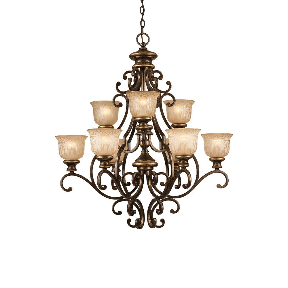 Crystorama Norwalk 9 Light Bronze Umber Chandelier