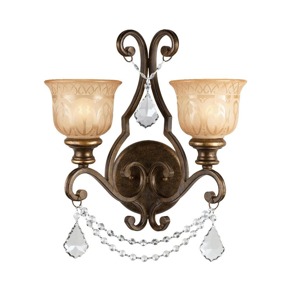 7502-BU-CL-MWP-Crystorama Lighting-Norwalk - Two Light Wall Sconce-Bronze Umber Finish-Hand Cut Crystal Type-Clear Crystal Color