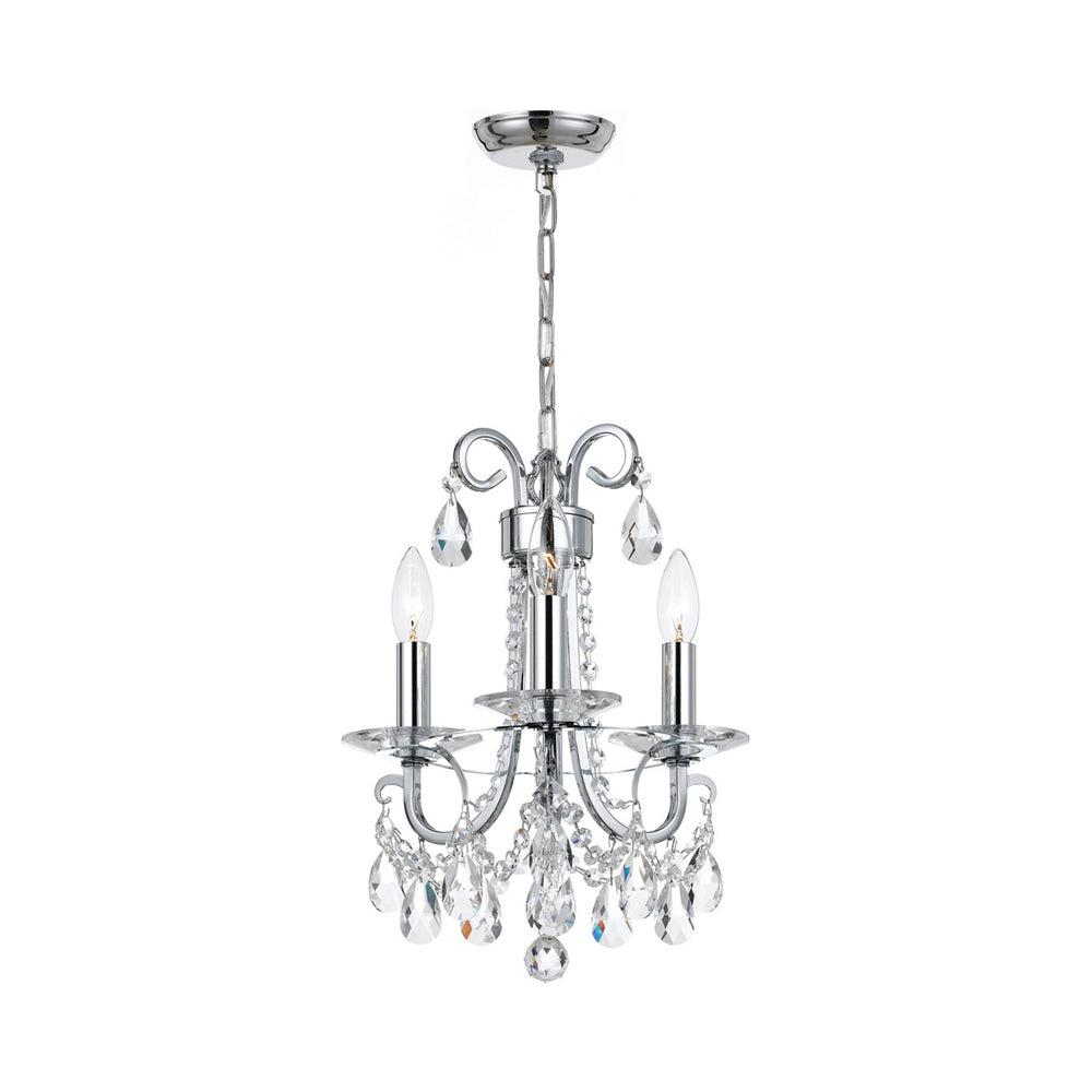 6823-CH-CL-MWP-Crystorama Lighting-Othello - Three Light Mini Chandelier in Classic Style - 13 Inches Wide by 15.5 Inches High-Hand Cut Crystal