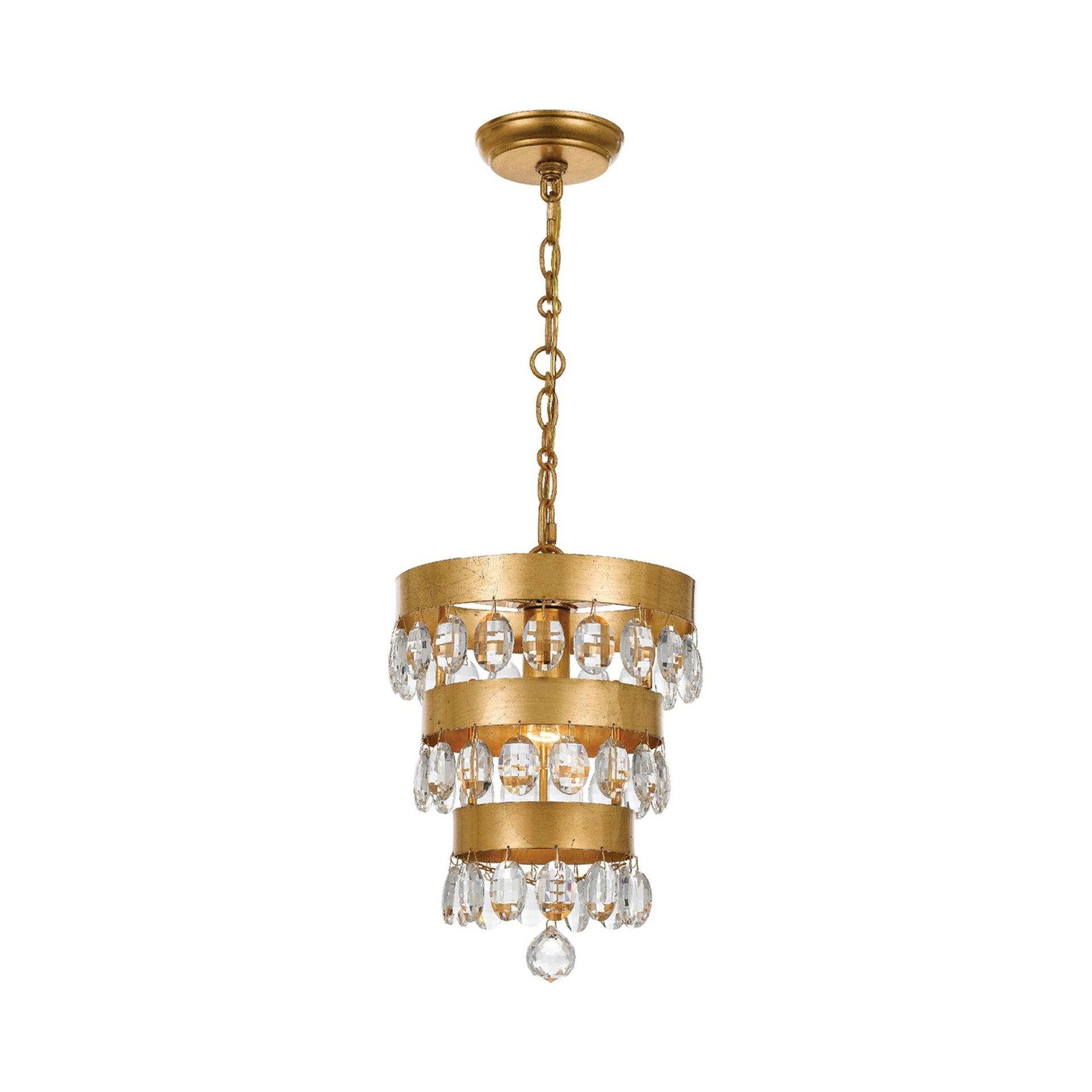 Crystorama Lighting Perla 1 - Light Chandelier in  Antique Gold