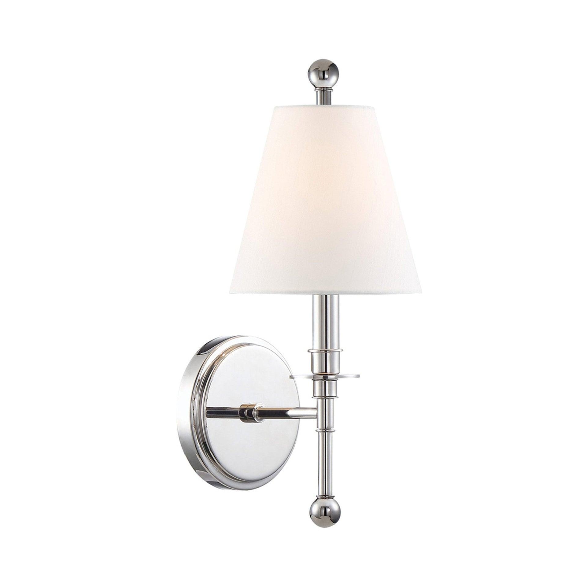RIV-382-PN-Crystorama Lighting-Riverdale 1-Light Wall Sconce in Traditional Style including 2 Stem Styles - 6 Inches Wide by 14.5 Inches High-Polished