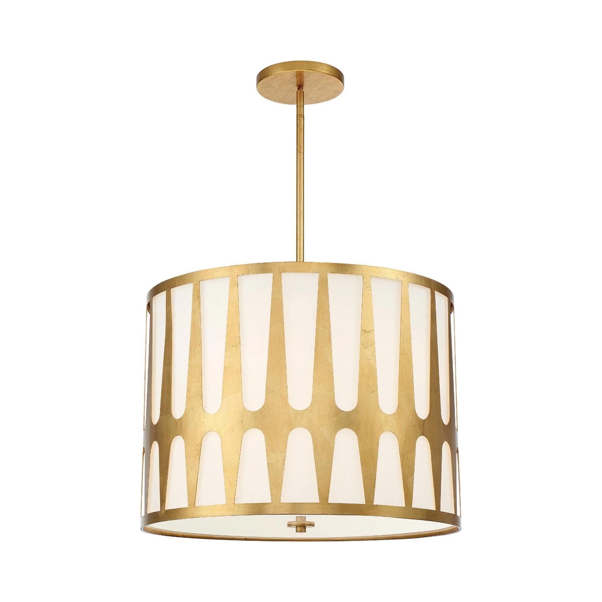 Crystorama Royston 5 Light Antique Gold Pendant - 24'' W x 18.37'' H