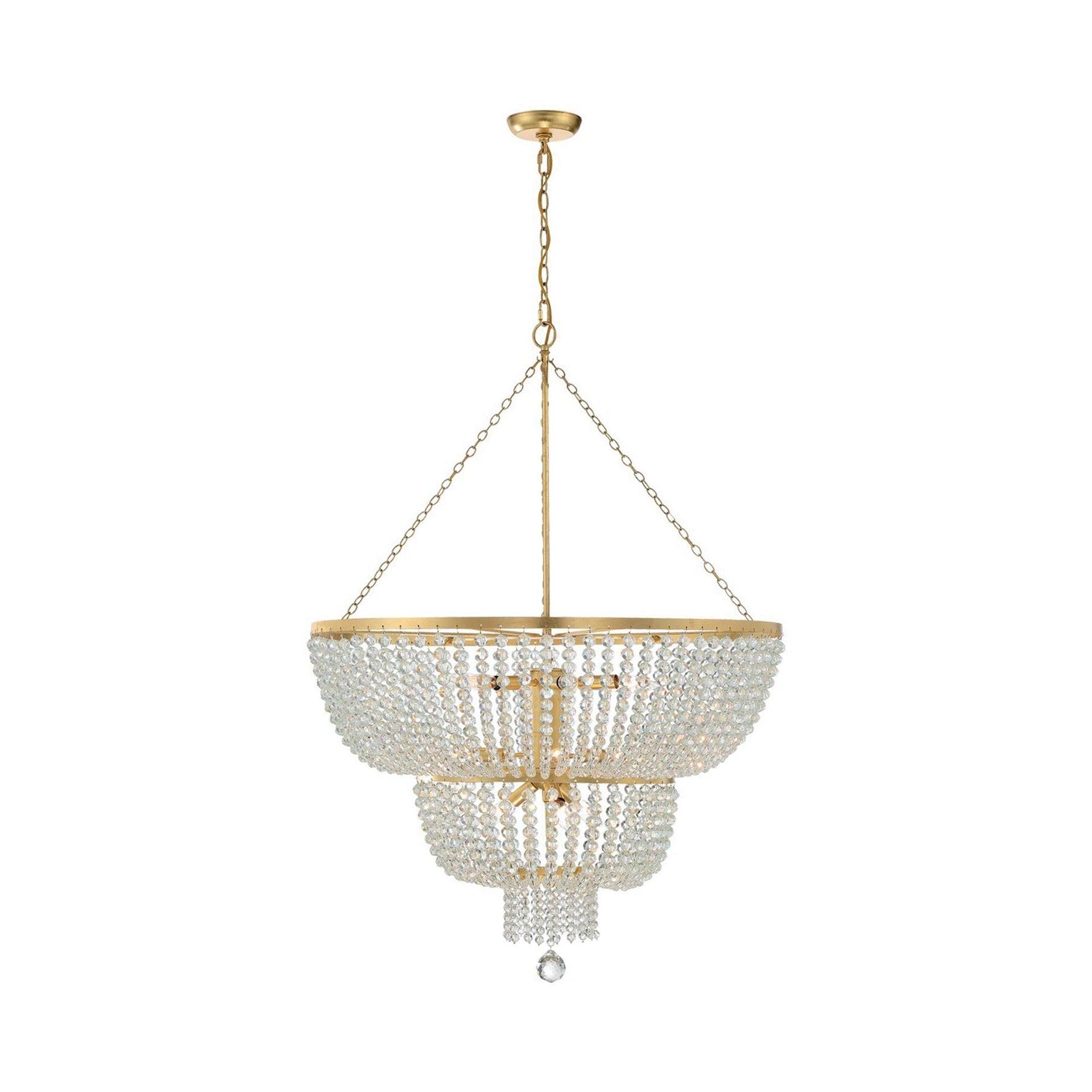 Crystorama Lighting Rylee 12 - Light Chandelier in  Antique Gold