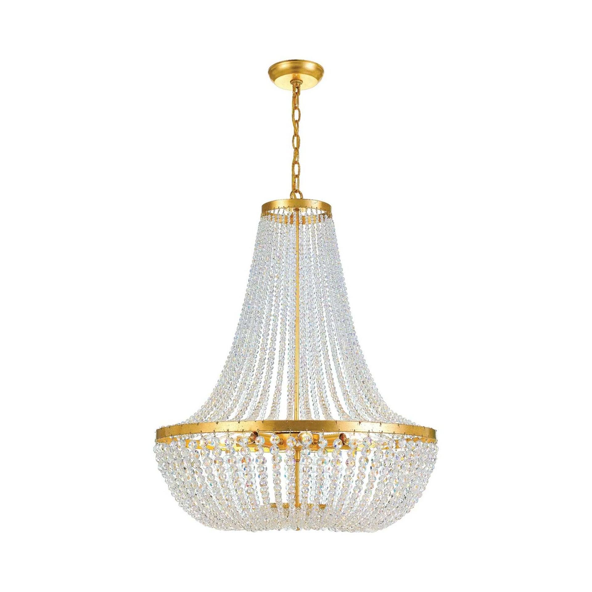 Crystorama Rylee 8 Light Antique Gold Chandelier - 24.75'' W x 31.25'' H