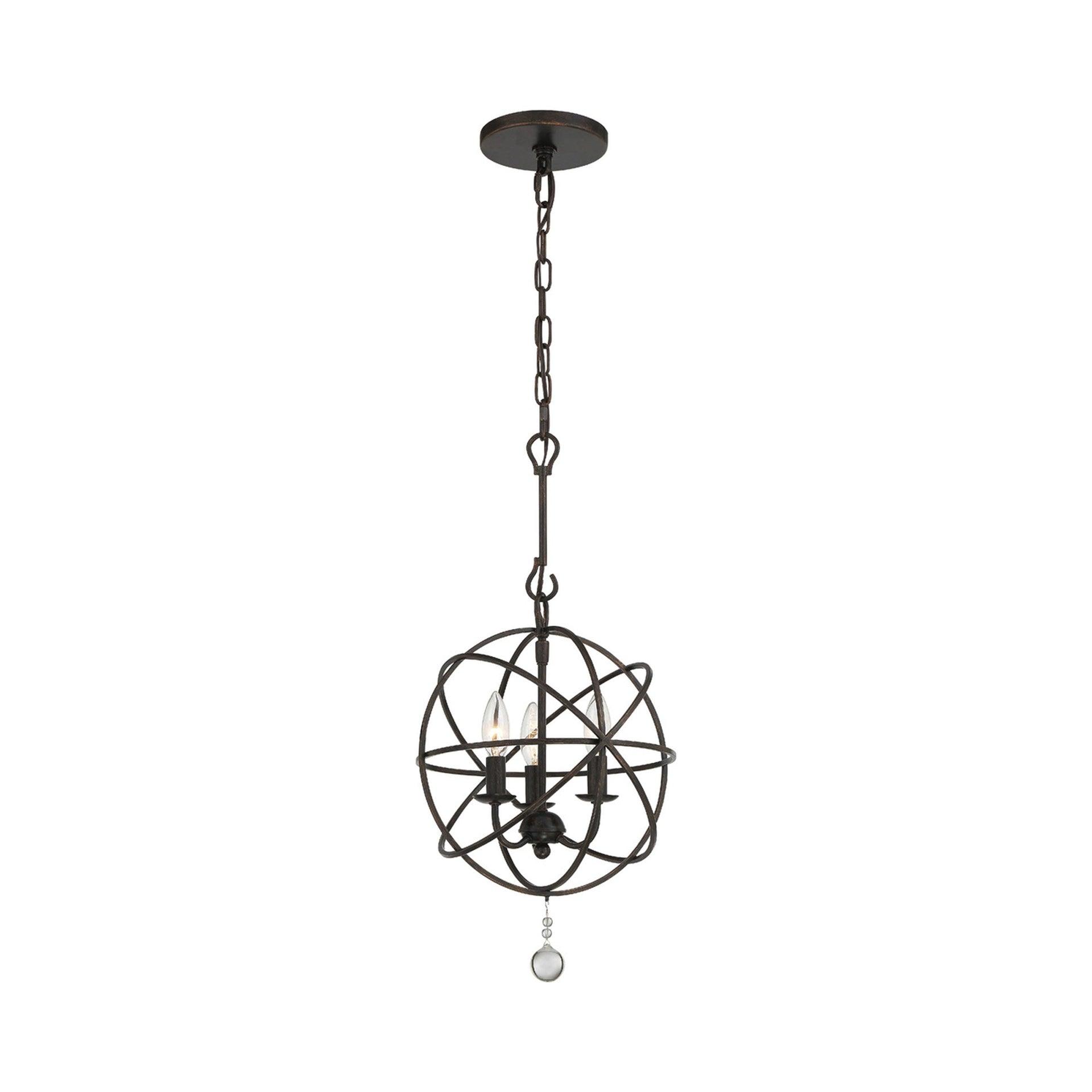 Crystorama Lighting - Three Light Mini Chandelier - Mini Chandelier - Solaris -
