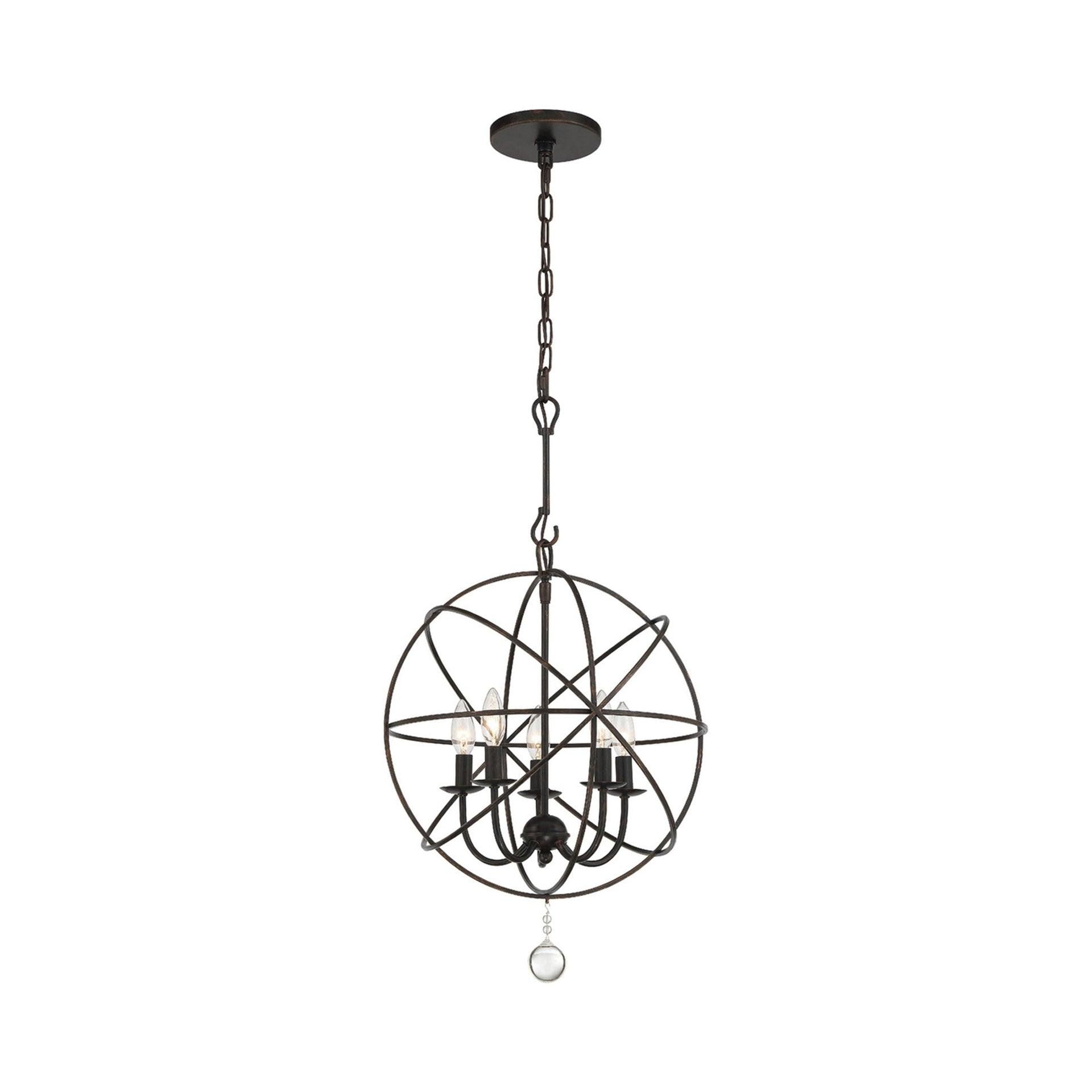 Five Light Mini Chandelier In Minimalist Style 17 Inches Wide By 23 Inches High-English Bronze Finish    -Traditional Installation Crystorama