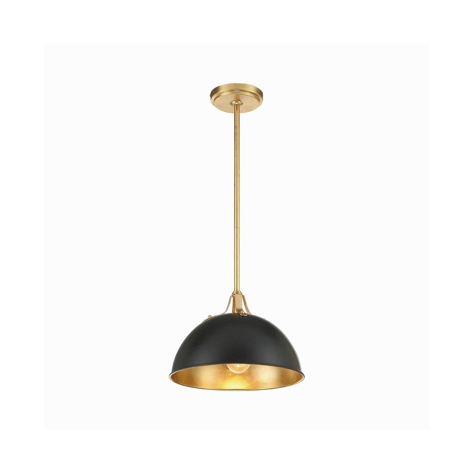 Crystorama Lighting Soto 1 - Light Pendant in  Matte Black/Antique Gold