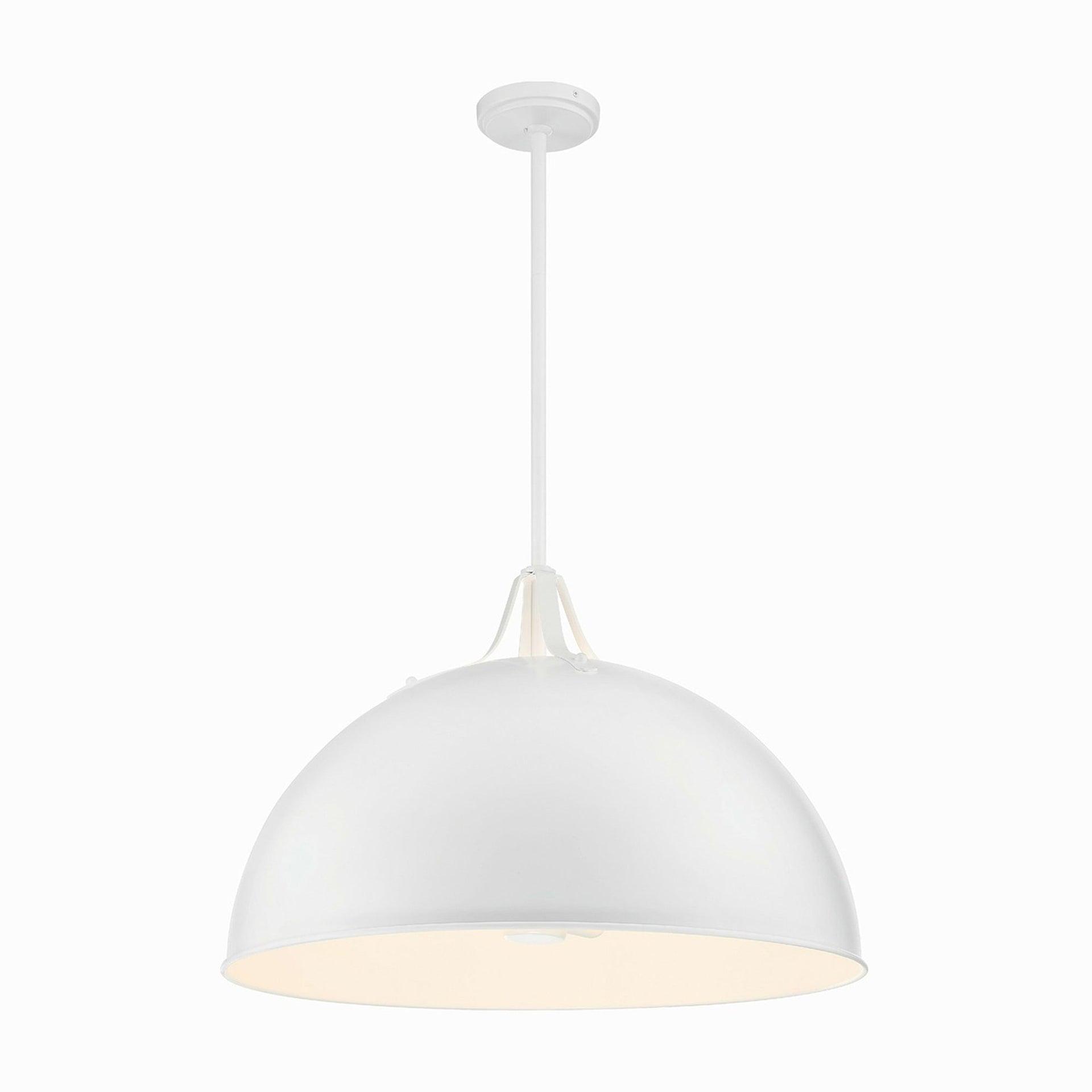 Farmhouse Elegance Matte White 3-Light Crystal Bowl Pendant