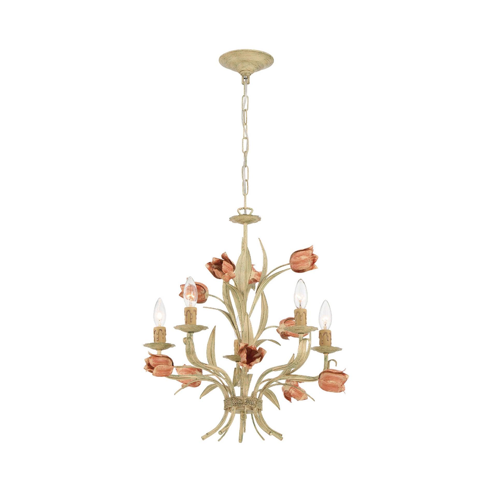 Crystorama Lighting Southport 5 - Light Chandelier in Sage Rose