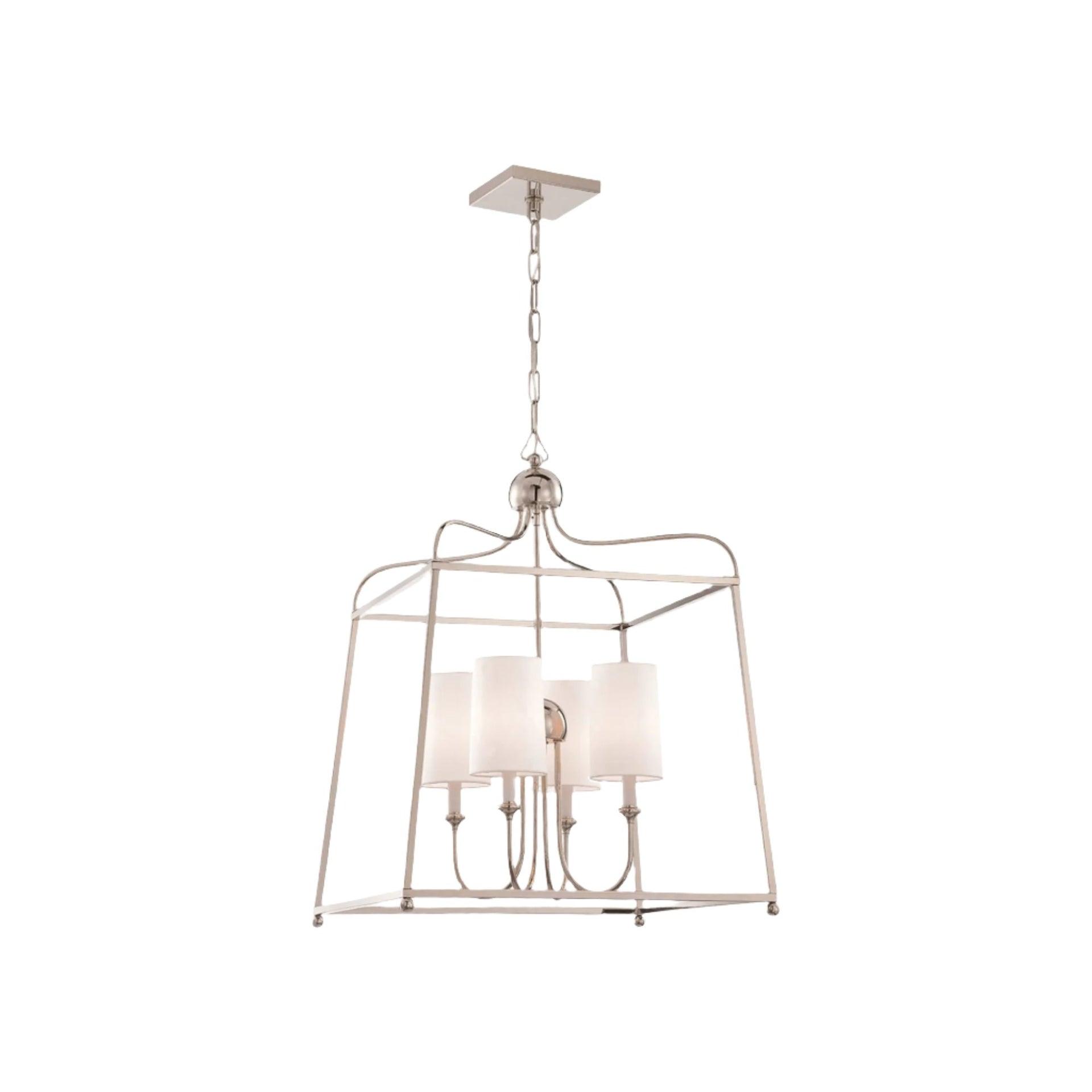 Four Light Chandelier With Linen Fabric Shades In Traditional Style 21.5 Inches Wide By 29.75 Inches High     -Traditional Installation Crystorama