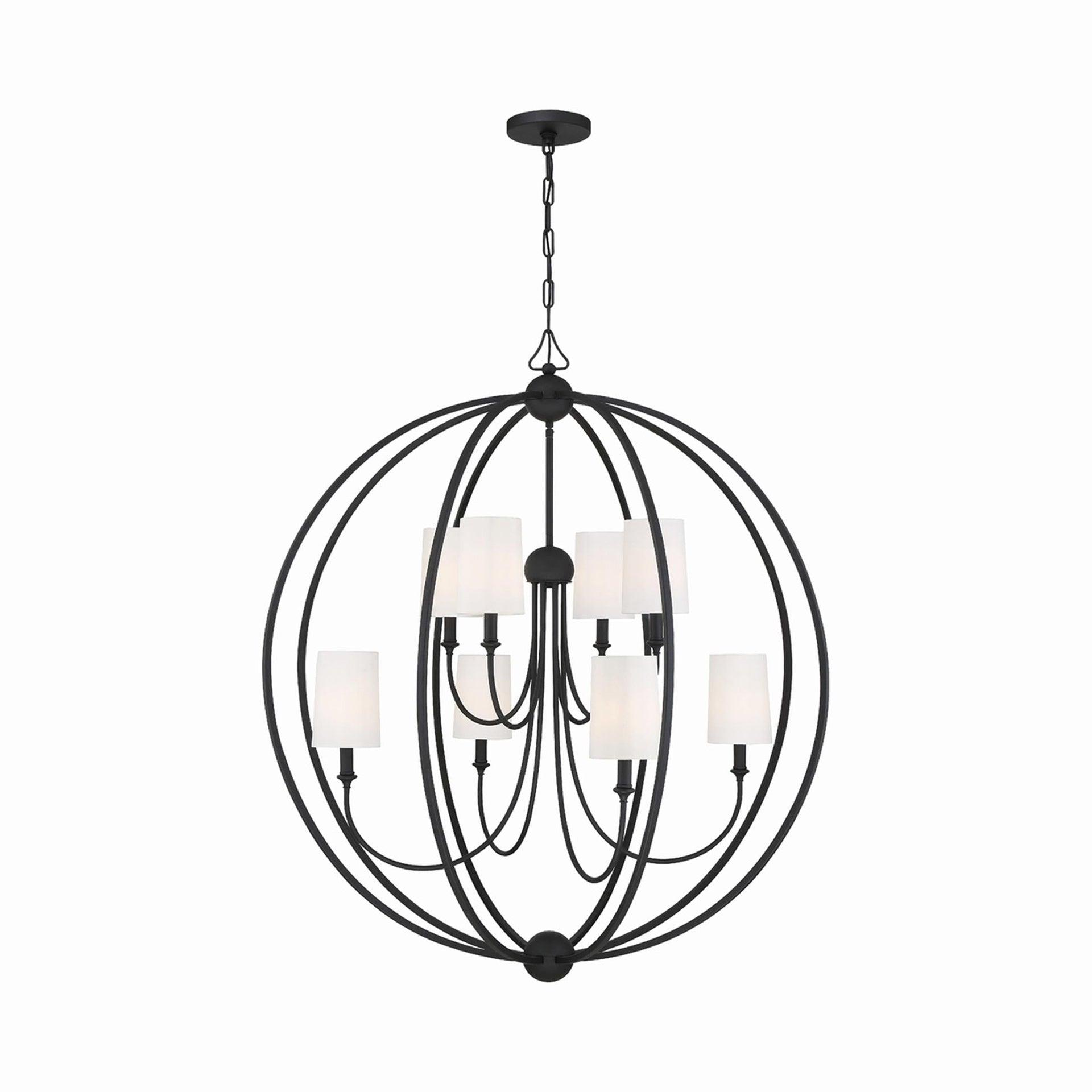 Crystorama Lighting Sylvan 8 - Light Chandelier in  Black Forged