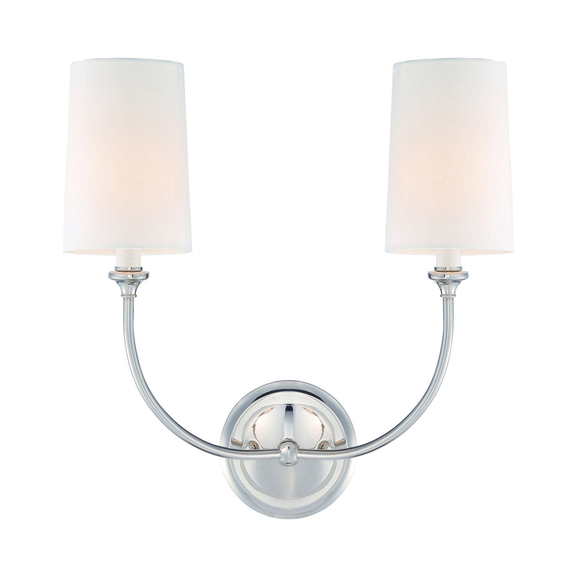 2242-PN-Crystorama Lighting-Sylvan - 2 Light Wall Sconce-Polished Nickel Finish