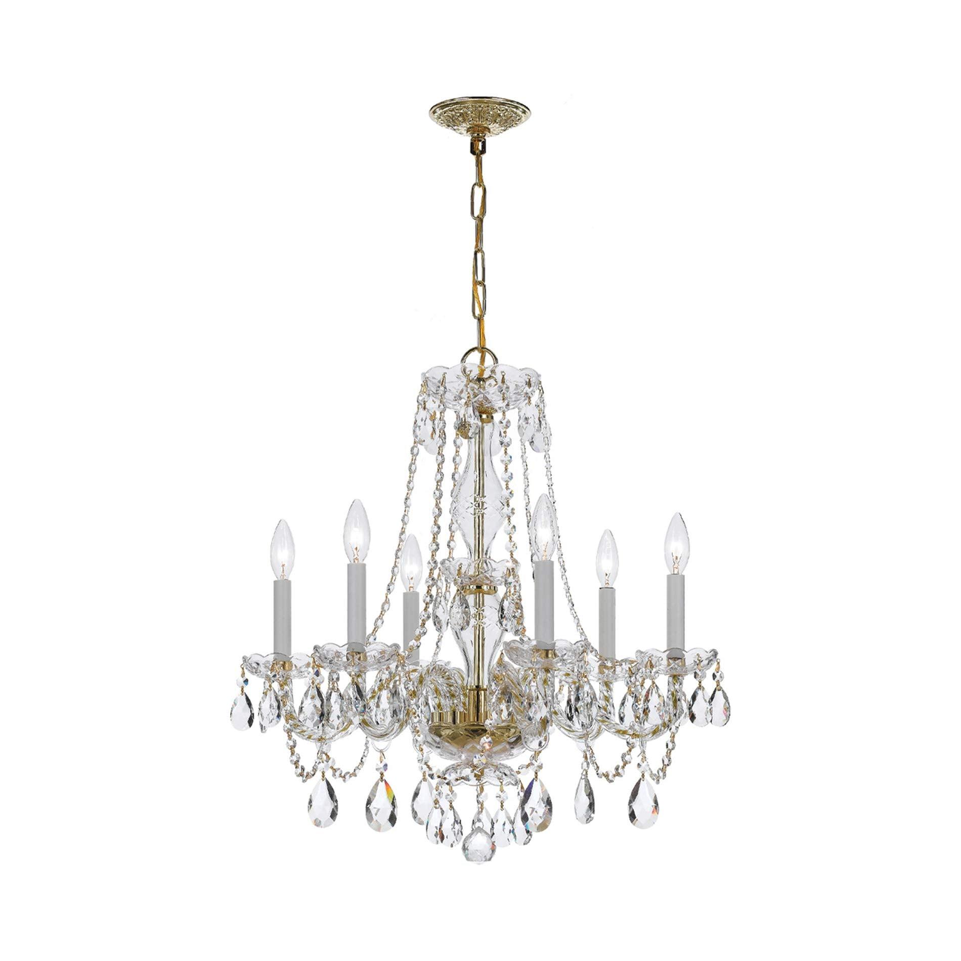 Crystorama Lighting Traditional Crystal 6 - Light Chandelier in  Polished Brass