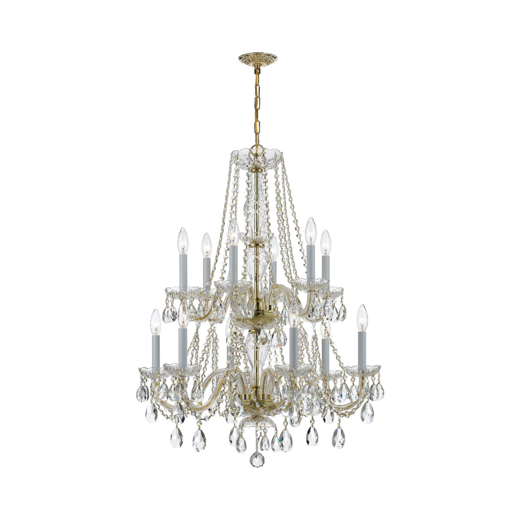 Crystorama Lighting Traditional Crystal 12 - Light Chandelier in  Polished Brass