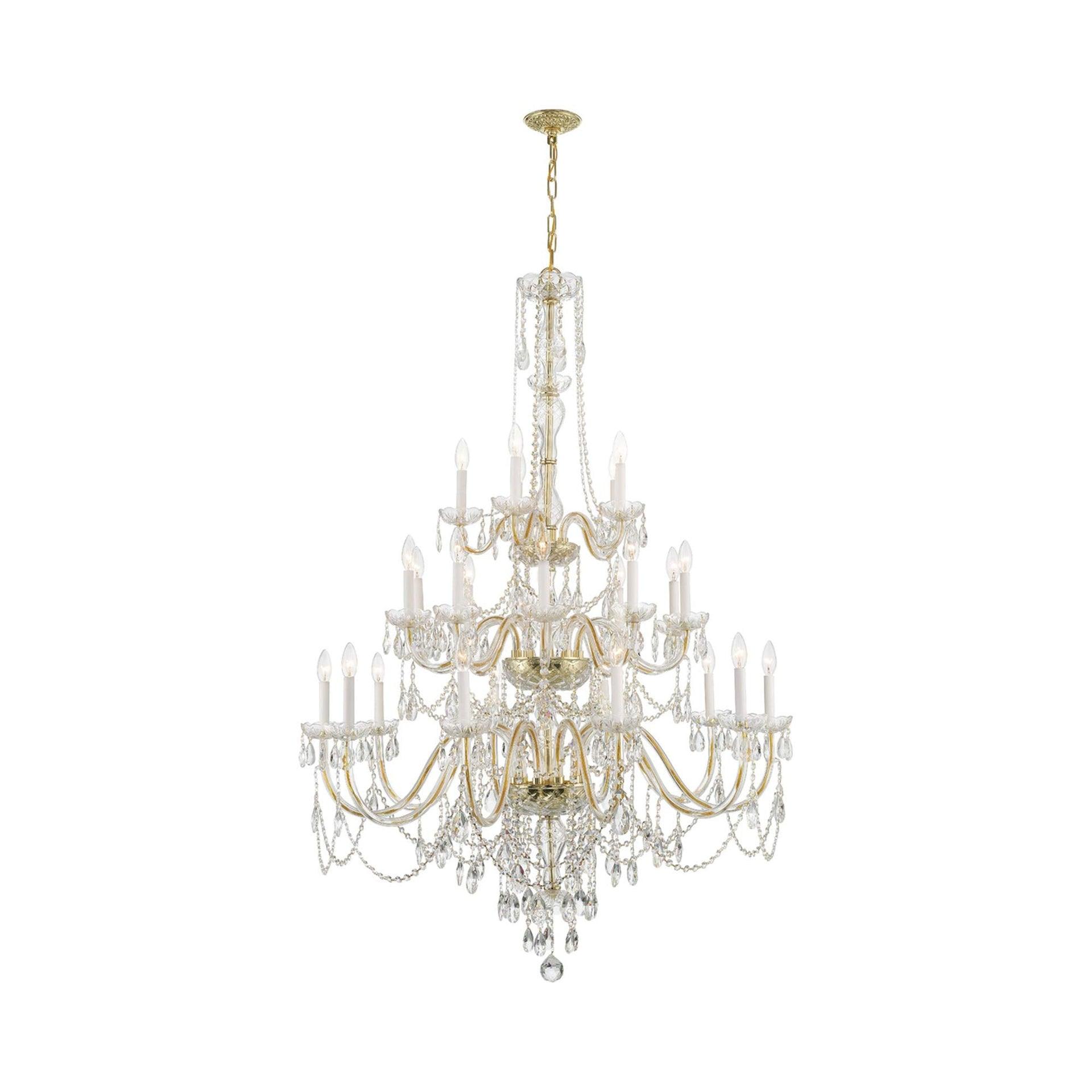 Crystorama Lighting Traditional Crystal 25 - Light Chandelier in  Polished Brass