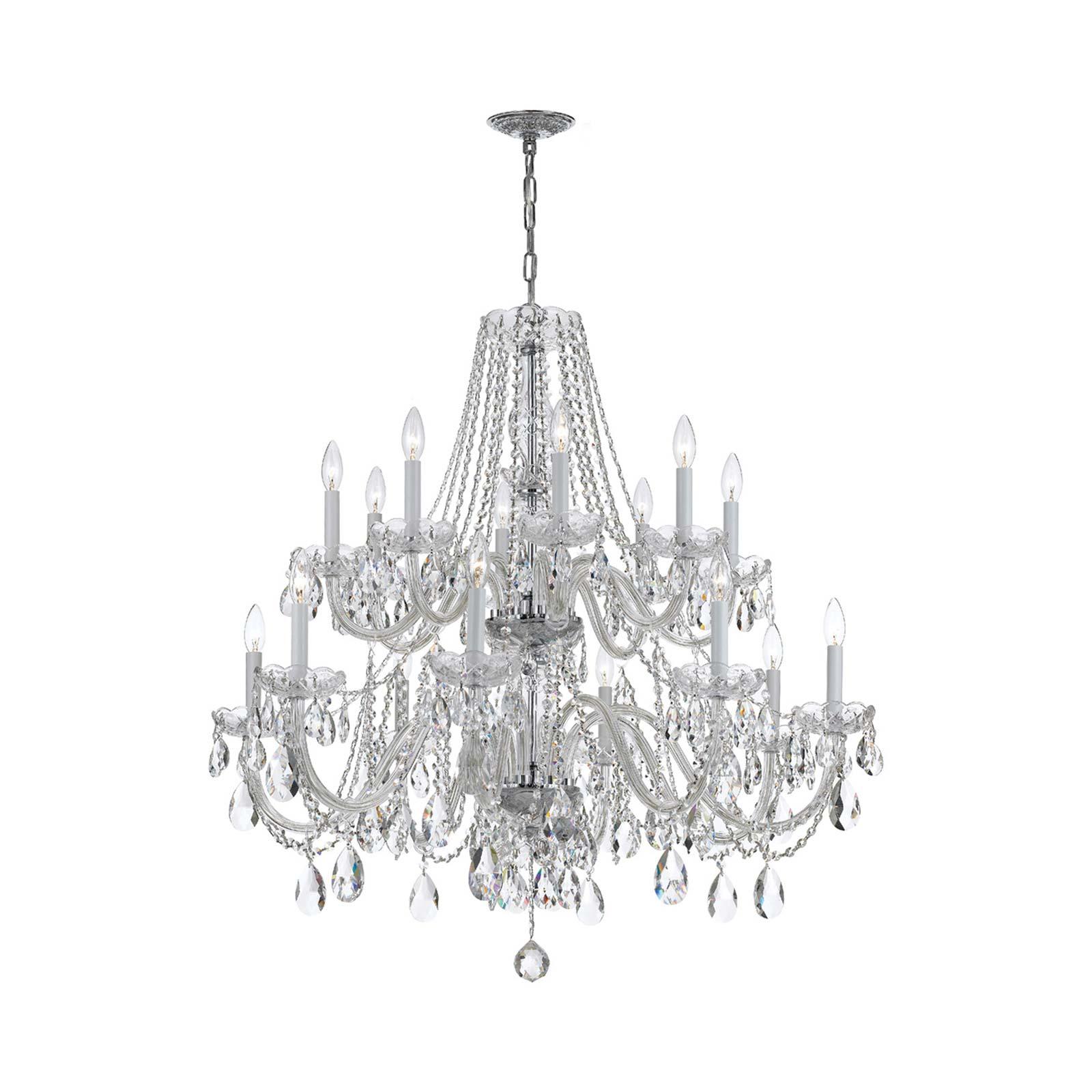 Crystorama Traditional Crystal 37"W Polished Chrome 16-Light Chandelier