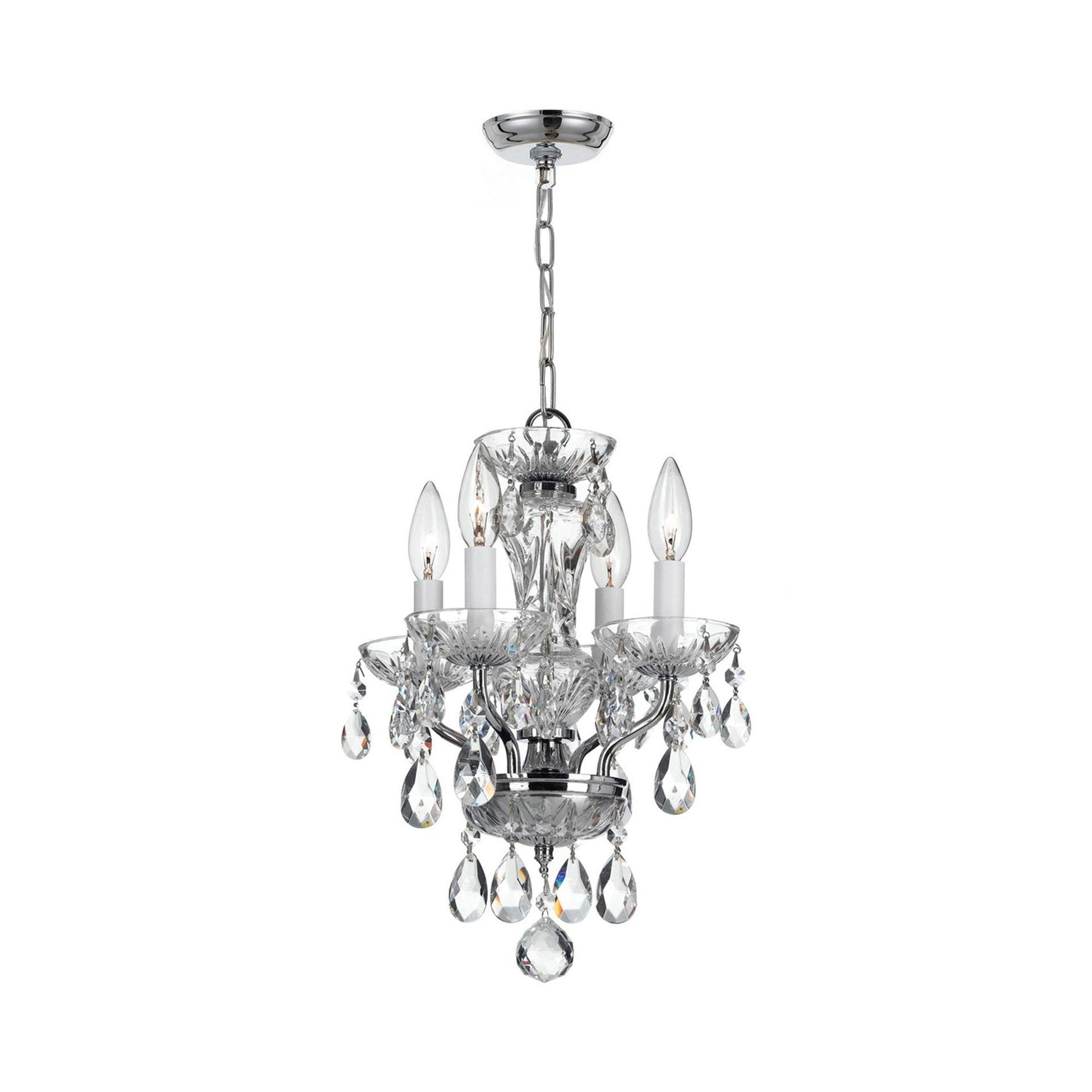 Crystorama Lighting - Traditional Crystal - 15 Inch 4 Light Chandelier-Swarovski