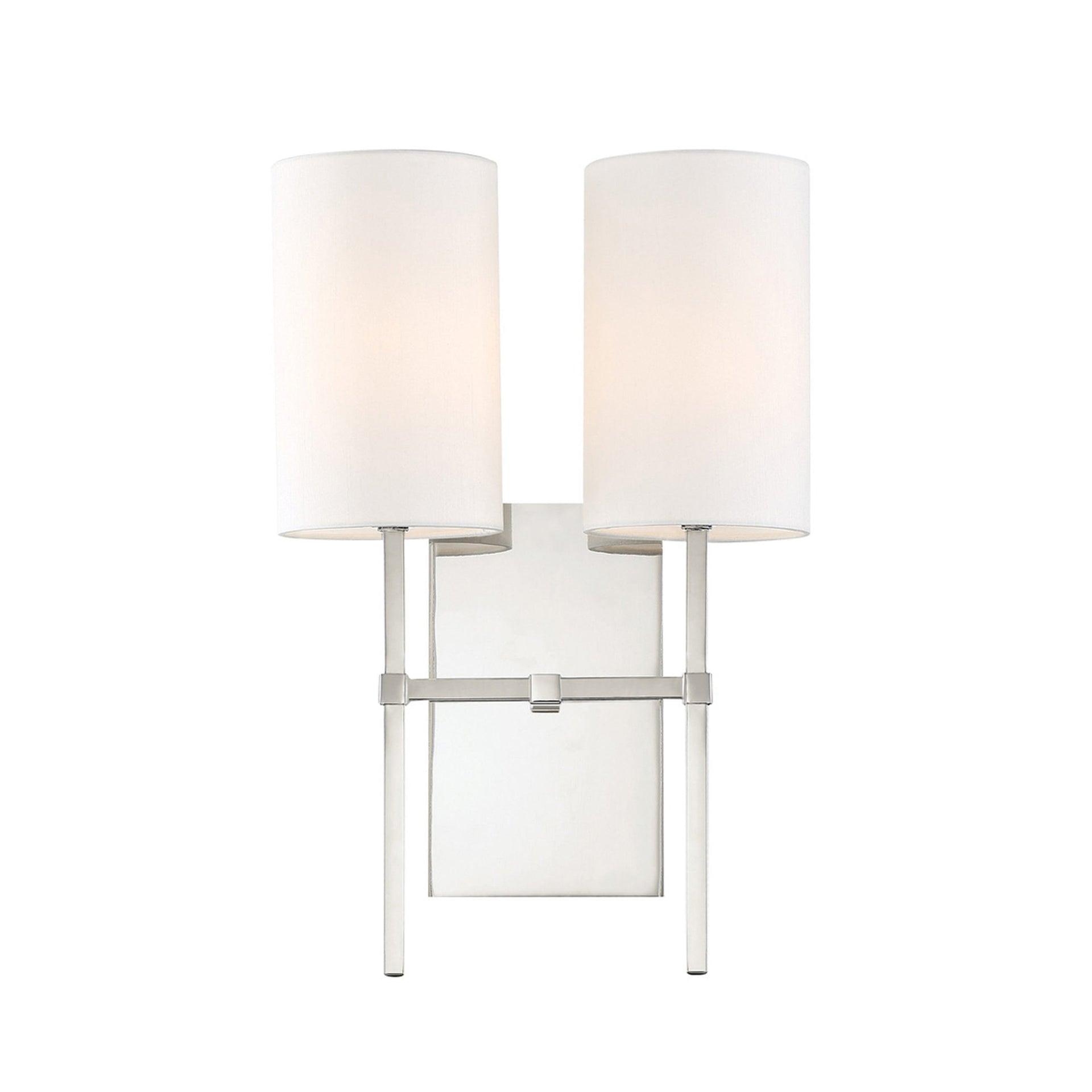 VER-242-PN-Crystorama Lighting-Veronica - Two Light Wall Sconce-Polished Nickel Finish