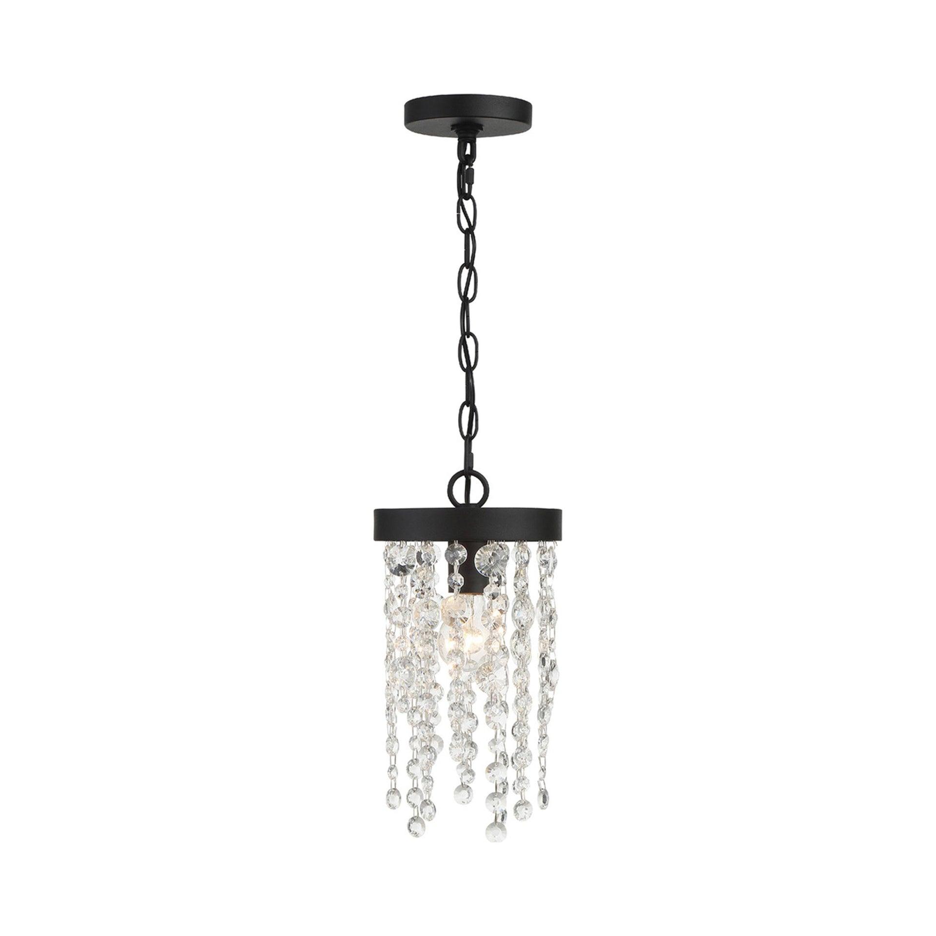 Crystorama Lighting Winham 1 - Light Pendant in  Black Forged